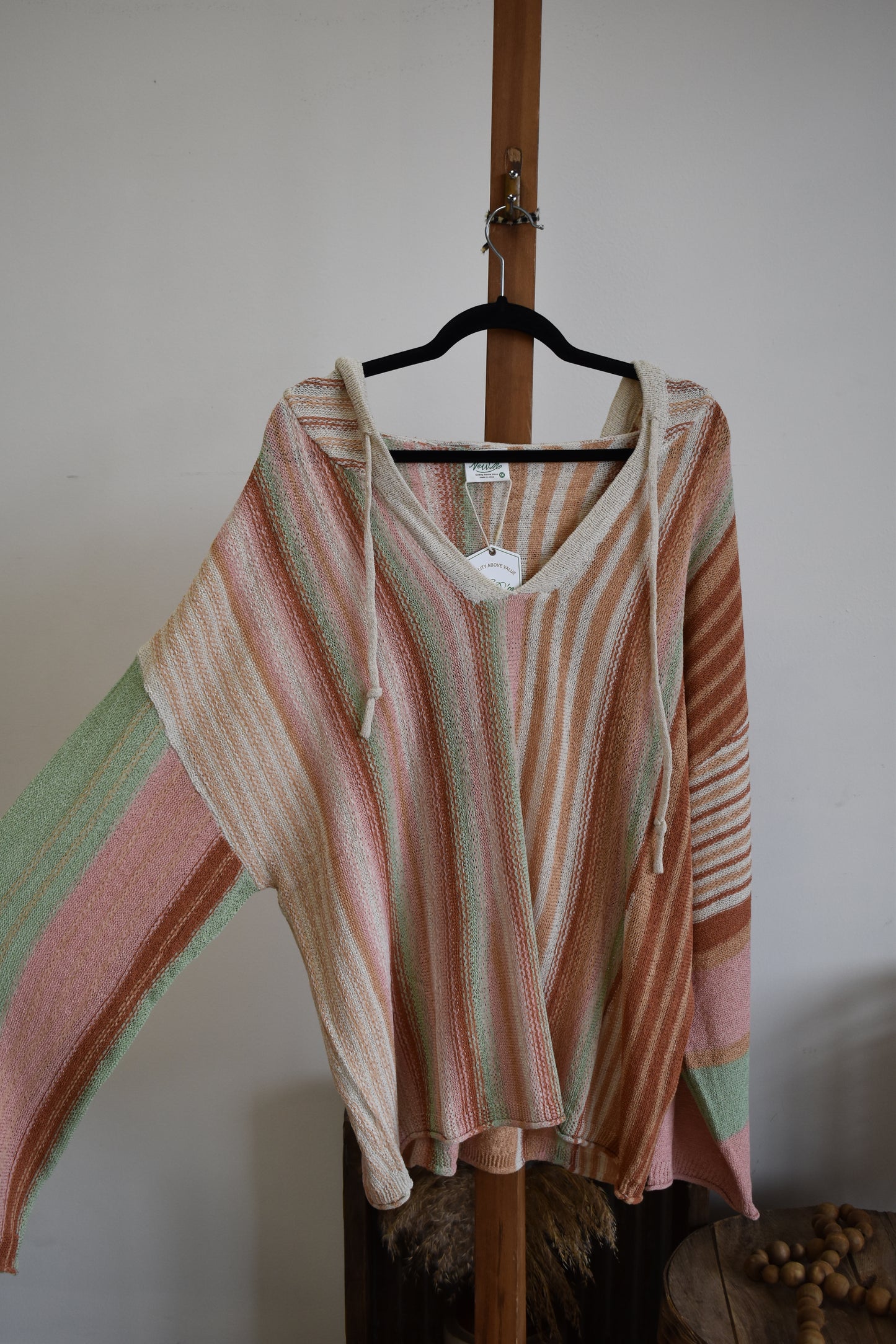 PLUS Woven Peach & Sage Throw Over
