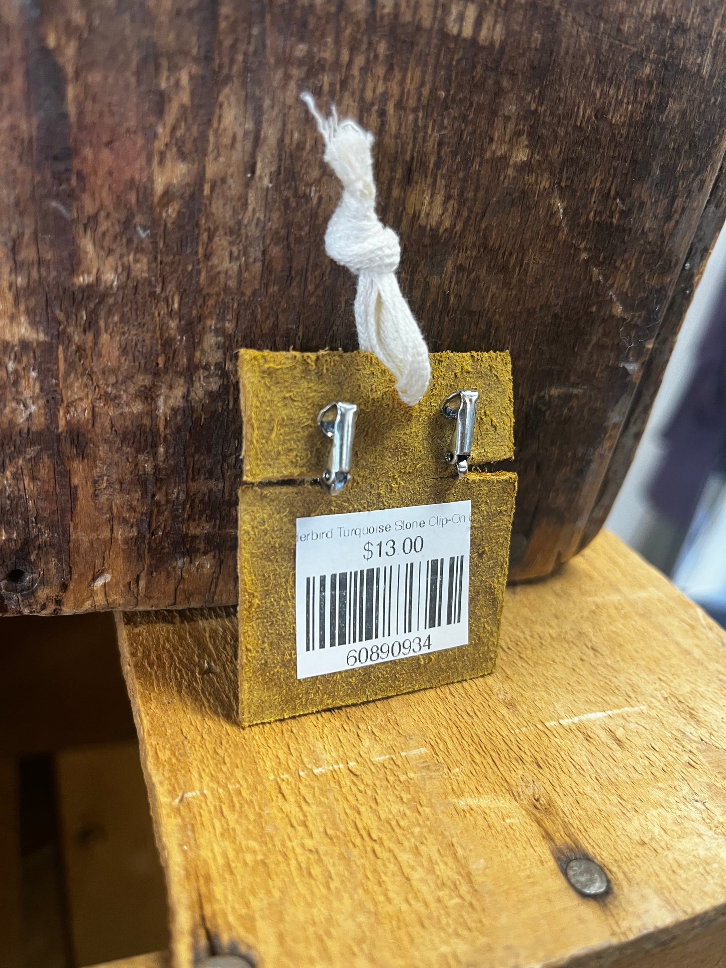 Thunderbird Turquoise Stone Clip-On Earrings