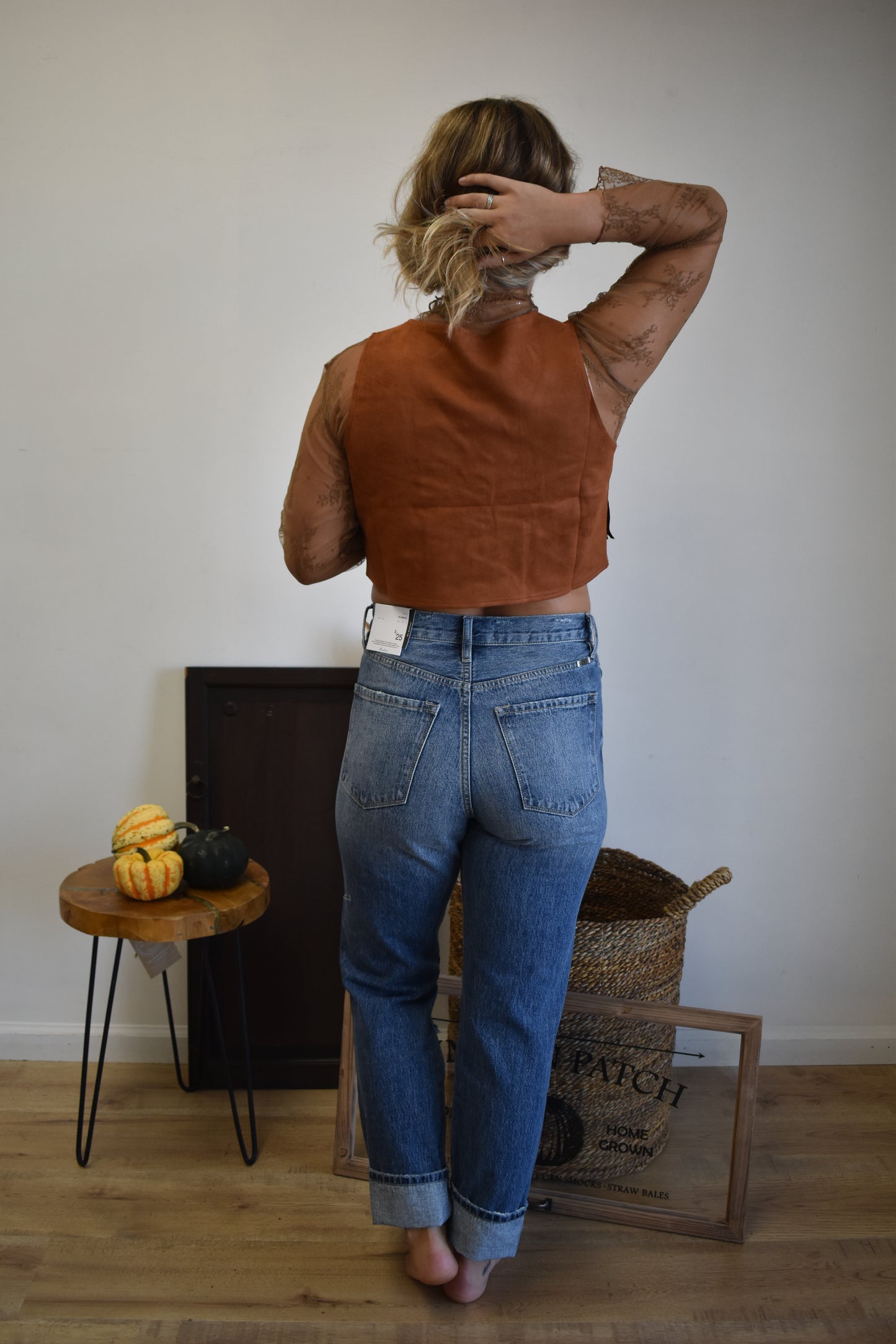 Tan Suede Fringe Vest