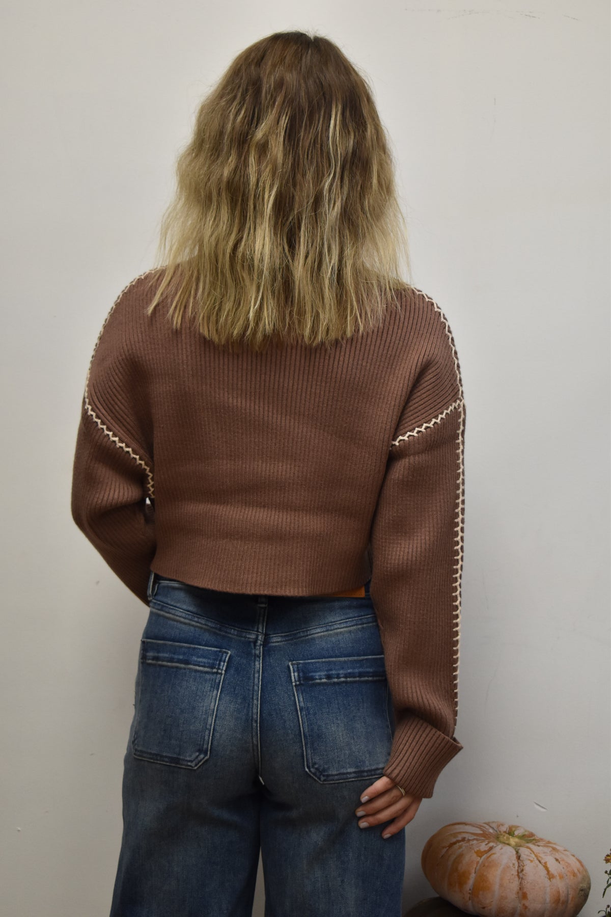 Mocha Stitched Sweater