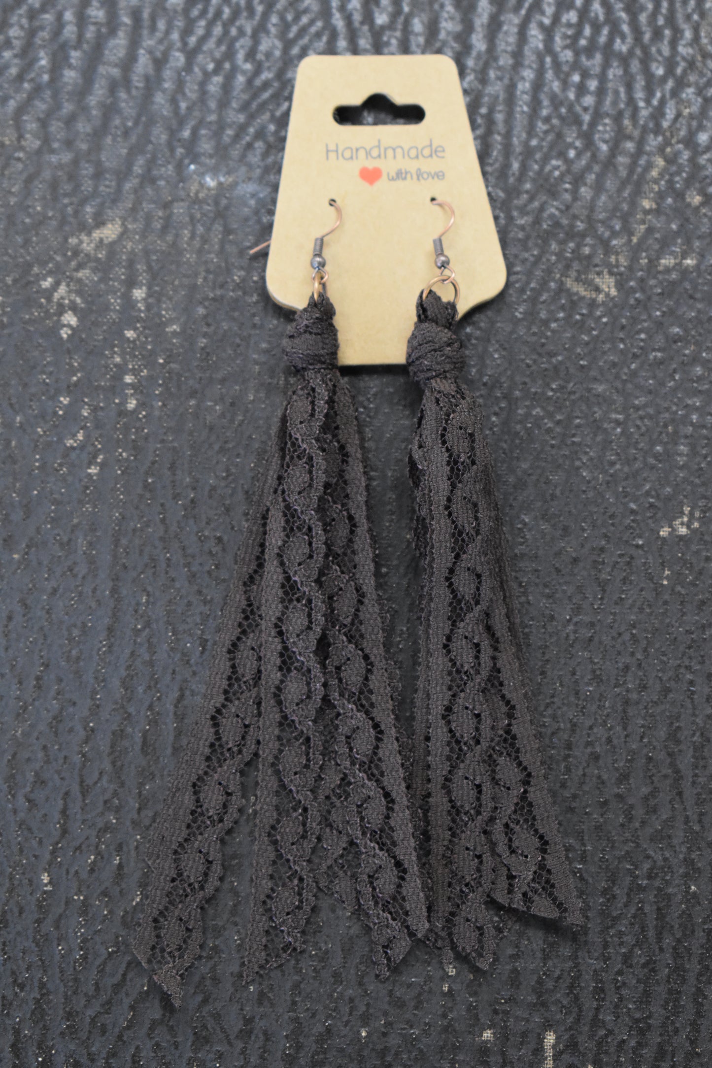 Chocolate Vintage Lace Tassel Earrings