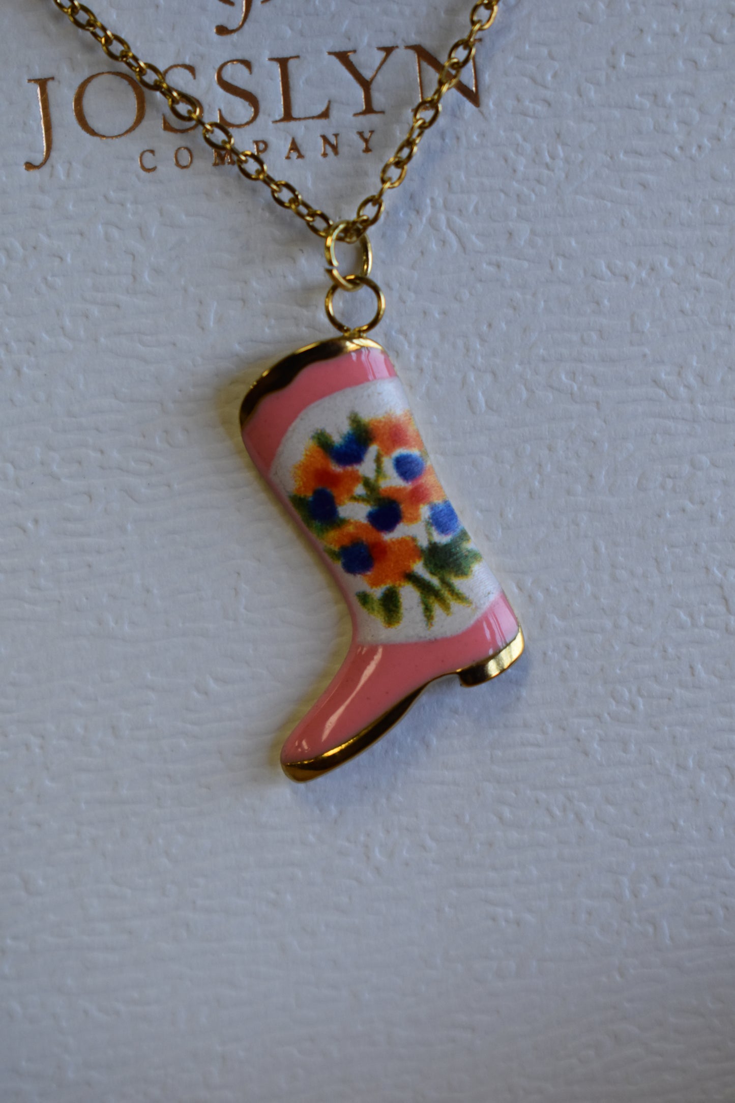 Pink Floral Charm Necklace
