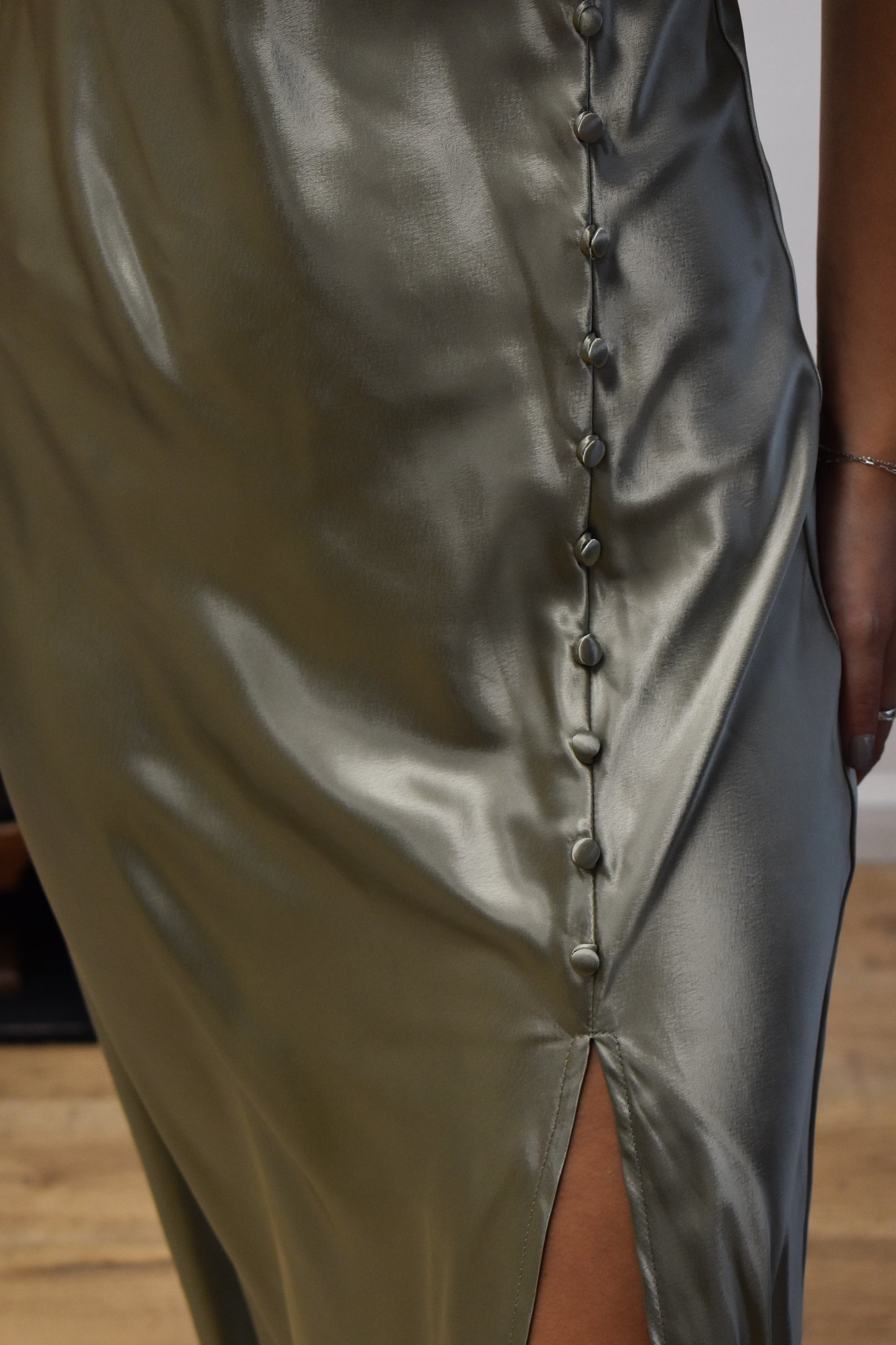 Moonlit Drift Satin Dress