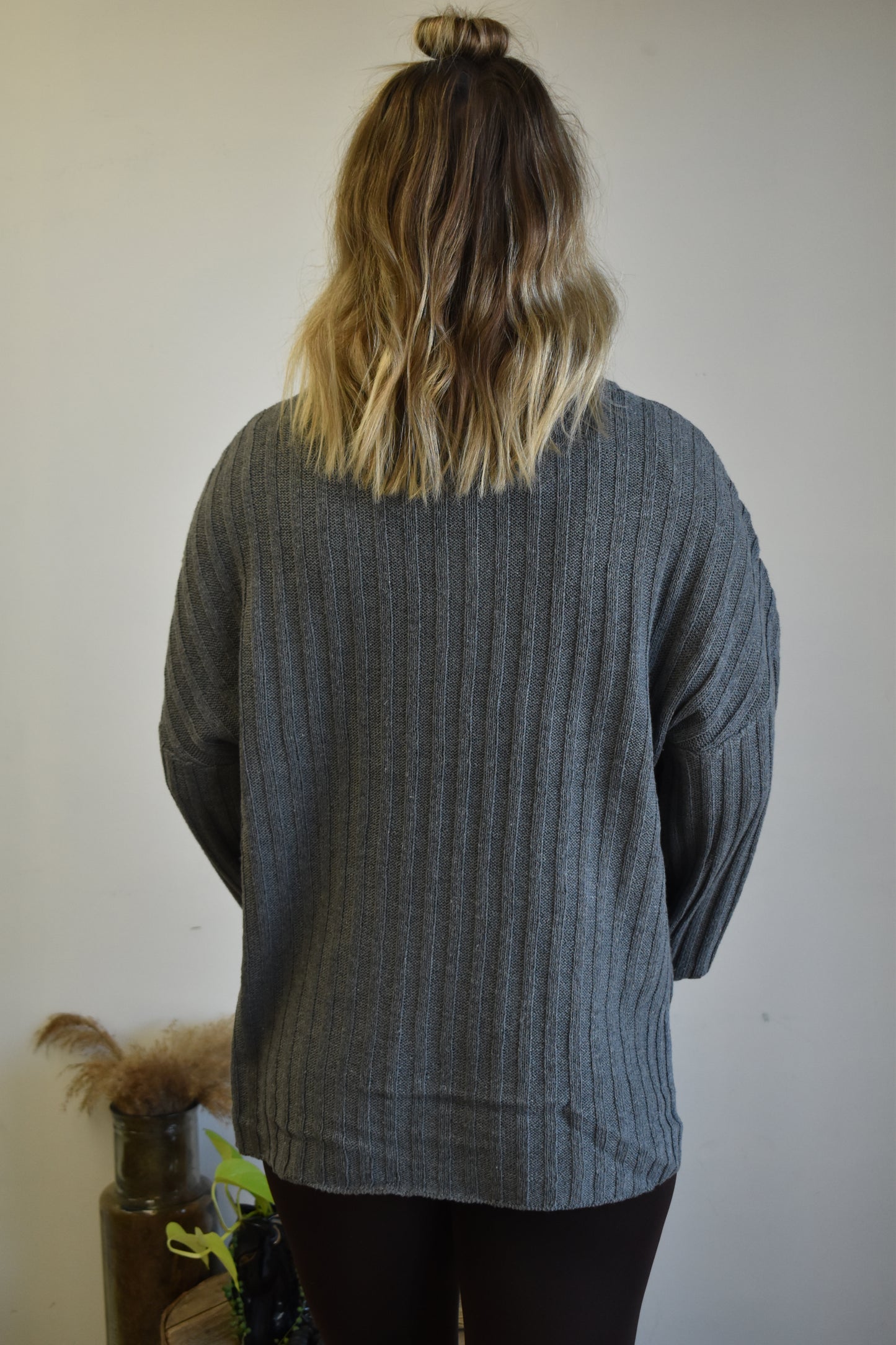 Charcoal & Olive Knit Sweater
