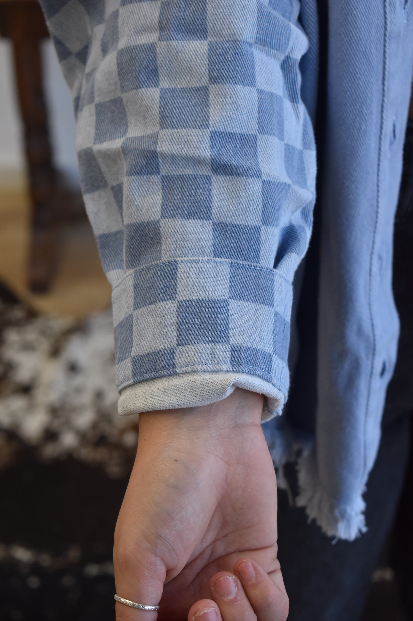 Checkered Denim Jacket