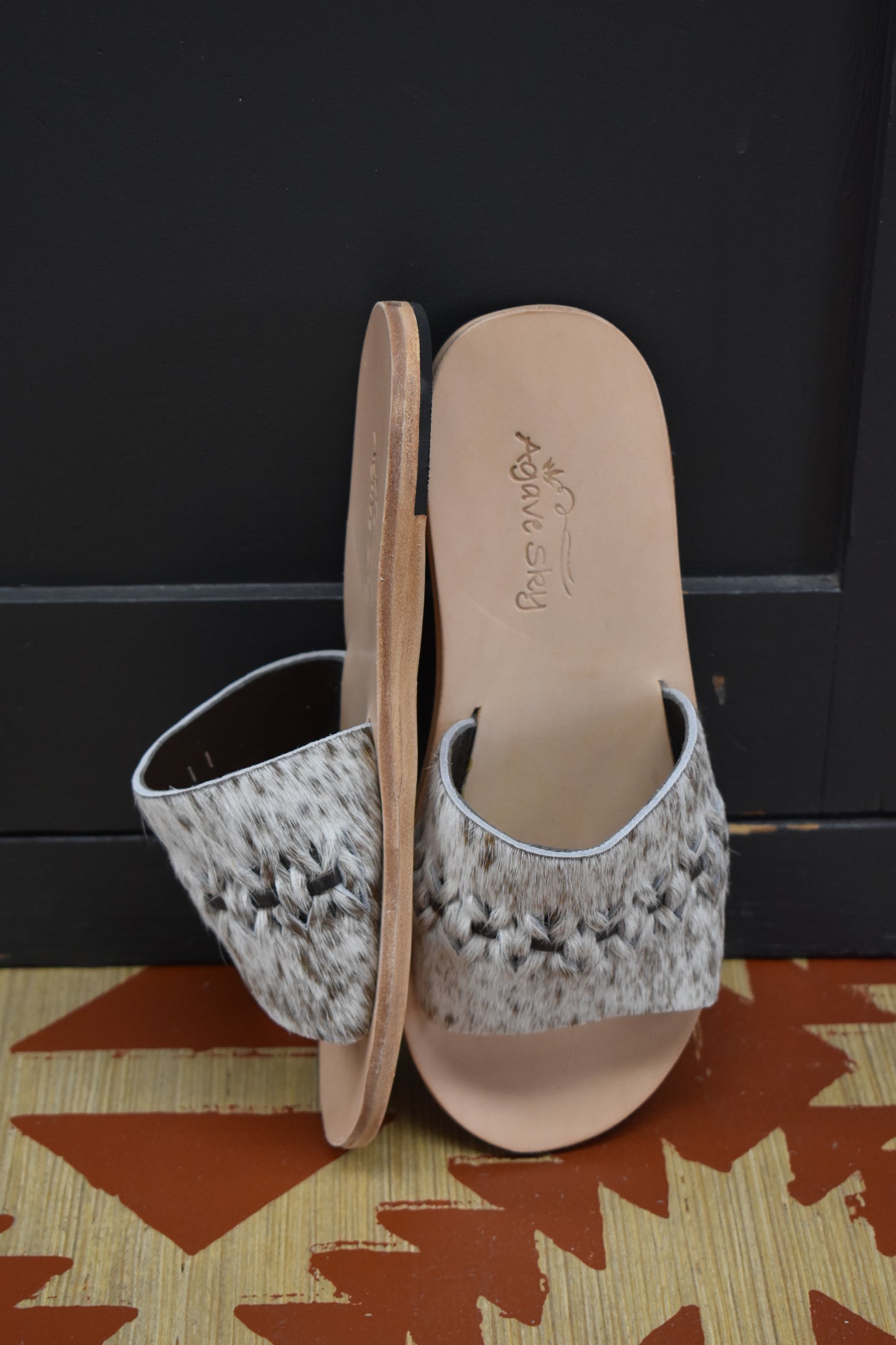 Chocolate Braided Cowhide Sandals
