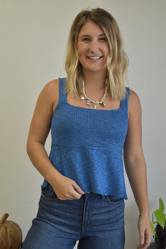 Royal Blue Peplum Tank