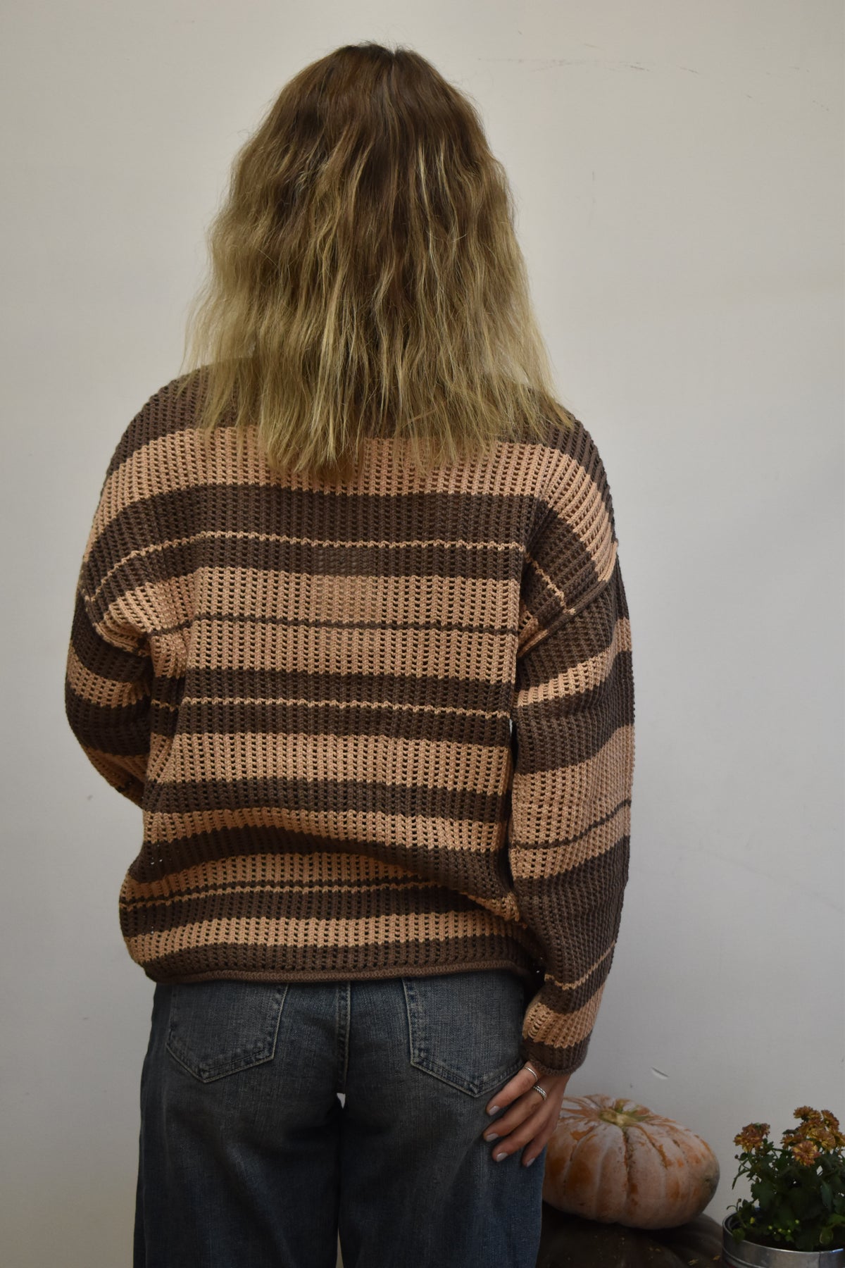 Mocha & Tan Striped Pullover