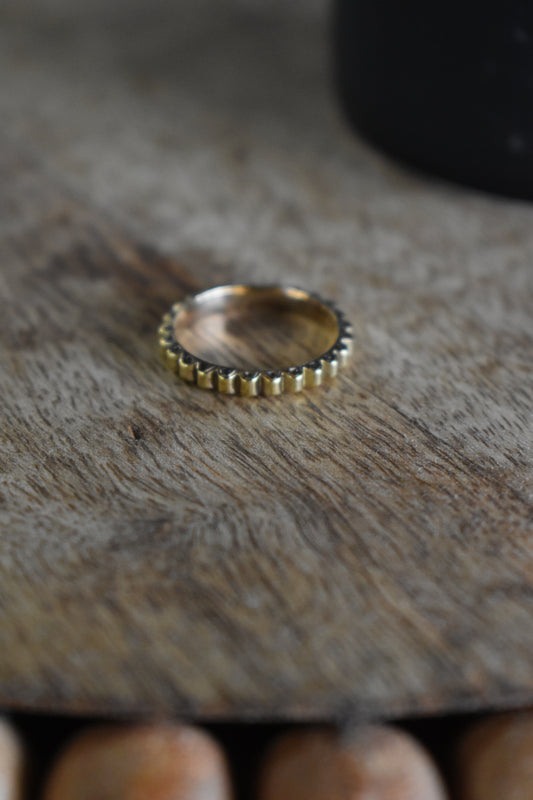 Gold Plated Sun Rays Stackable Ring