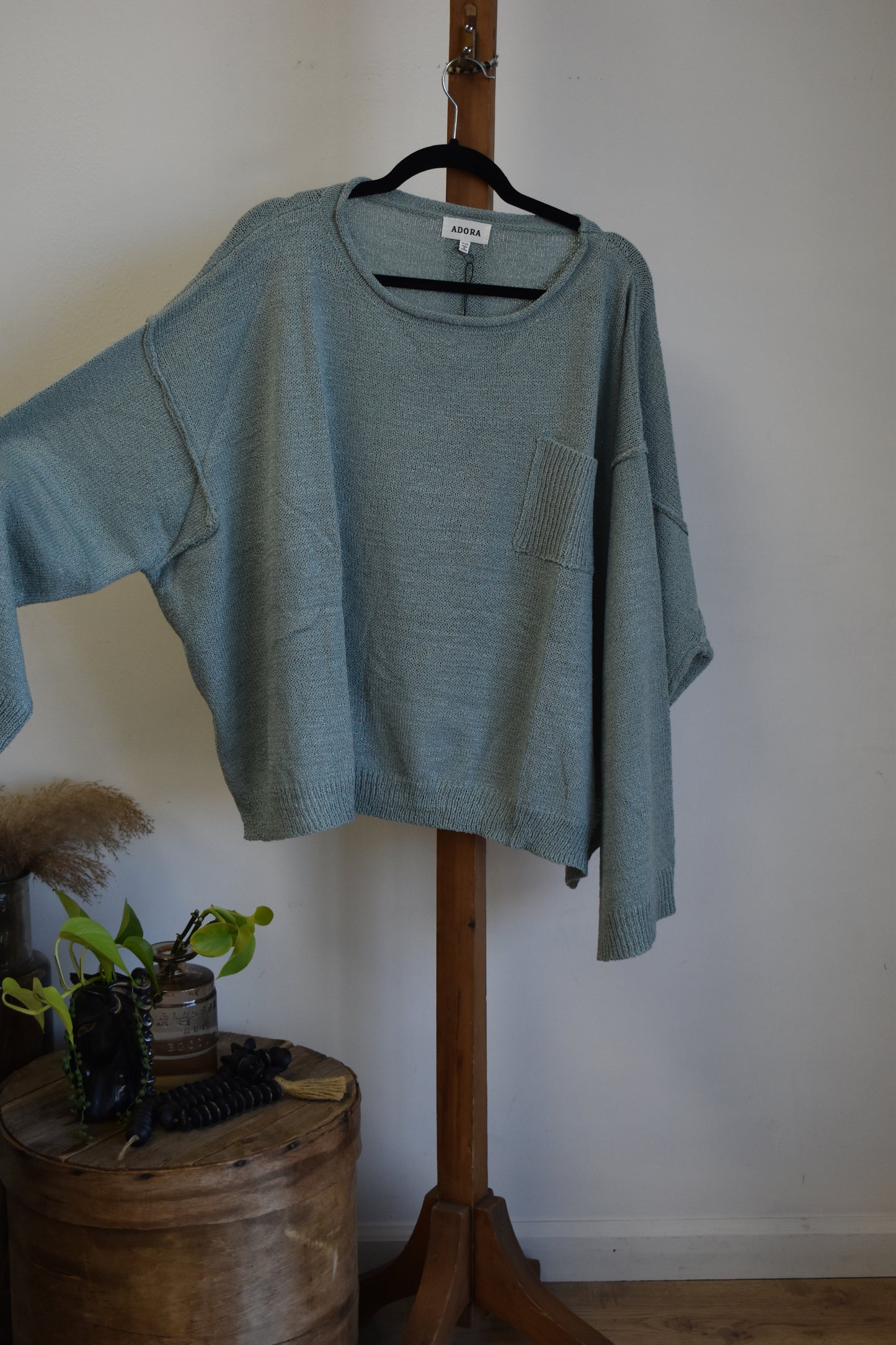 PLUS Teal Knit Pullover Sweater
