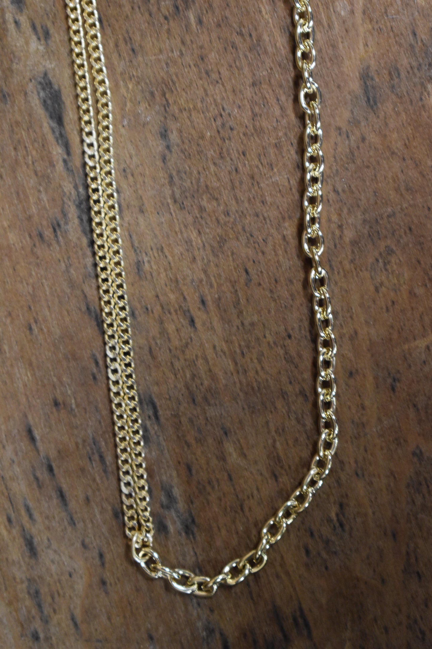 Cable & Curb Dual Chain Necklace