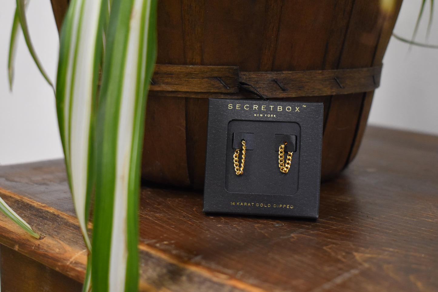 14k Gold Dipped Stud Chain Earrings