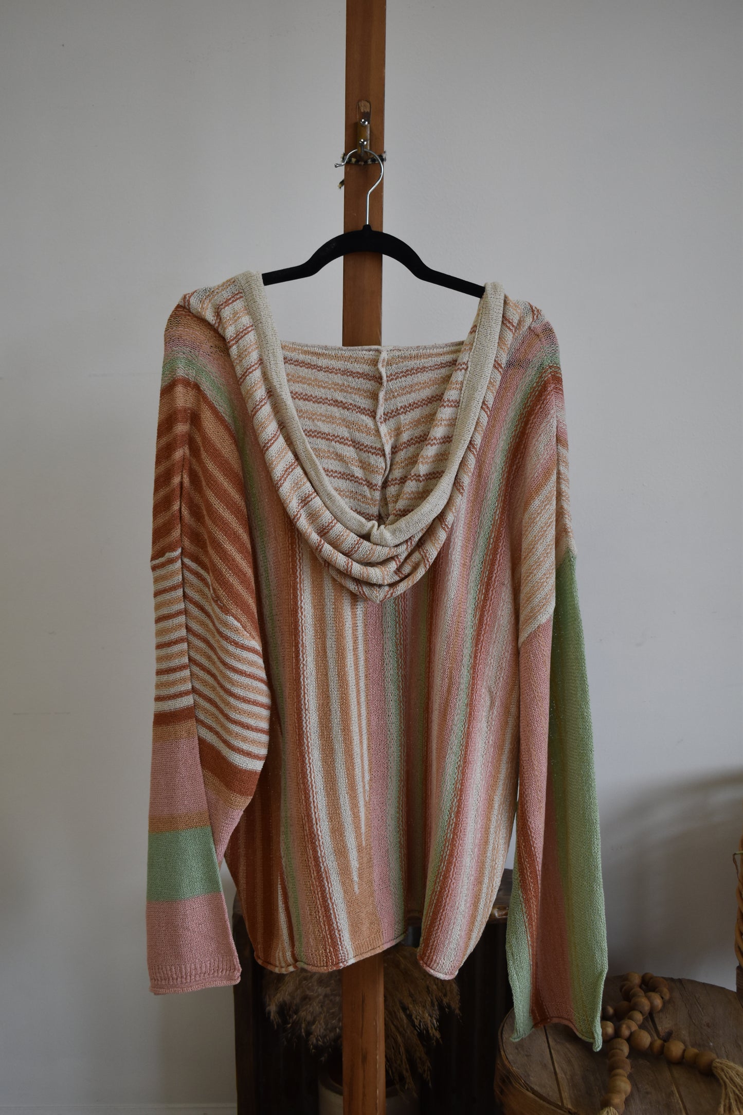 PLUS Woven Peach & Sage Throw Over