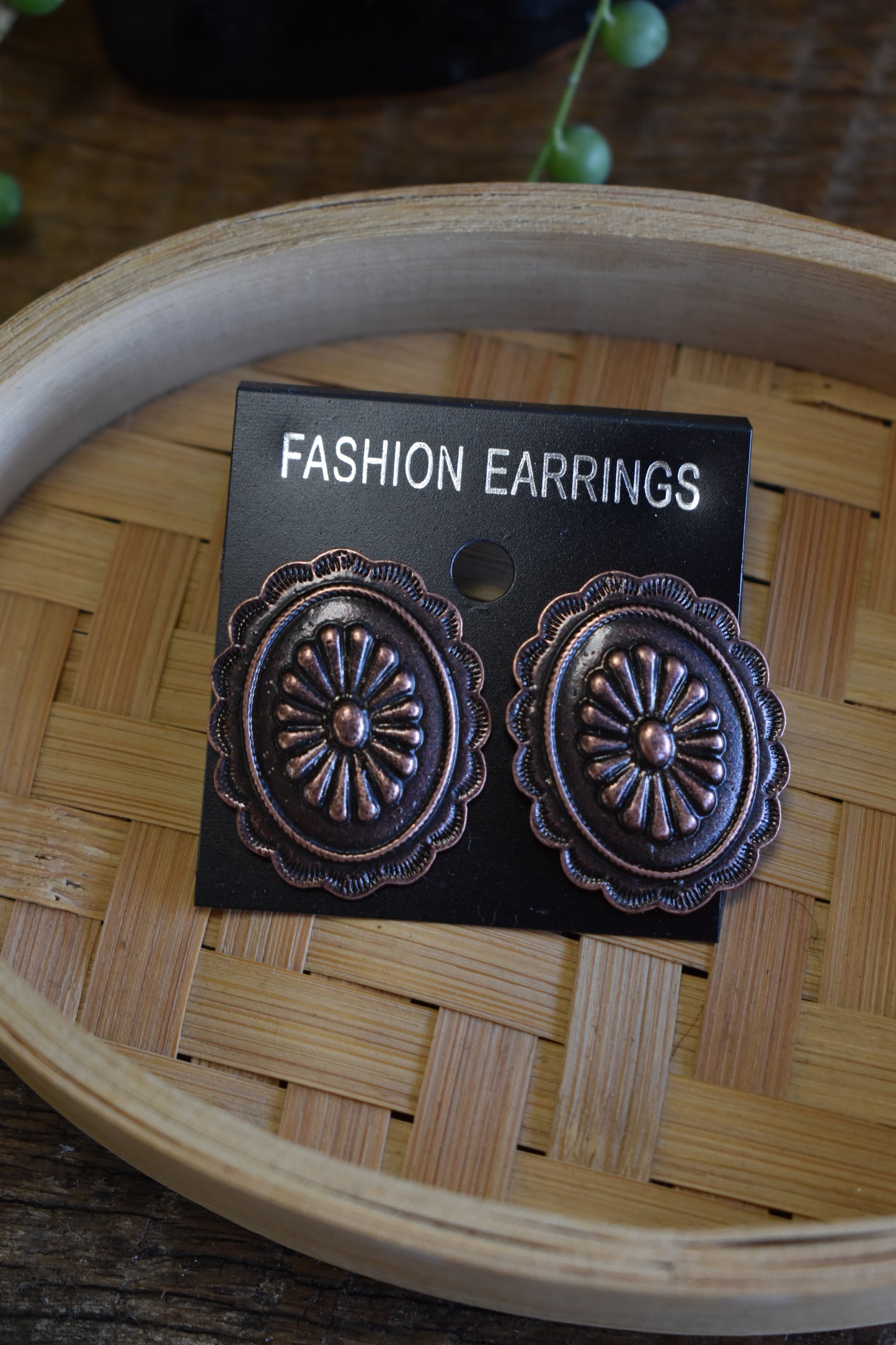 Copper Concho Earrings
