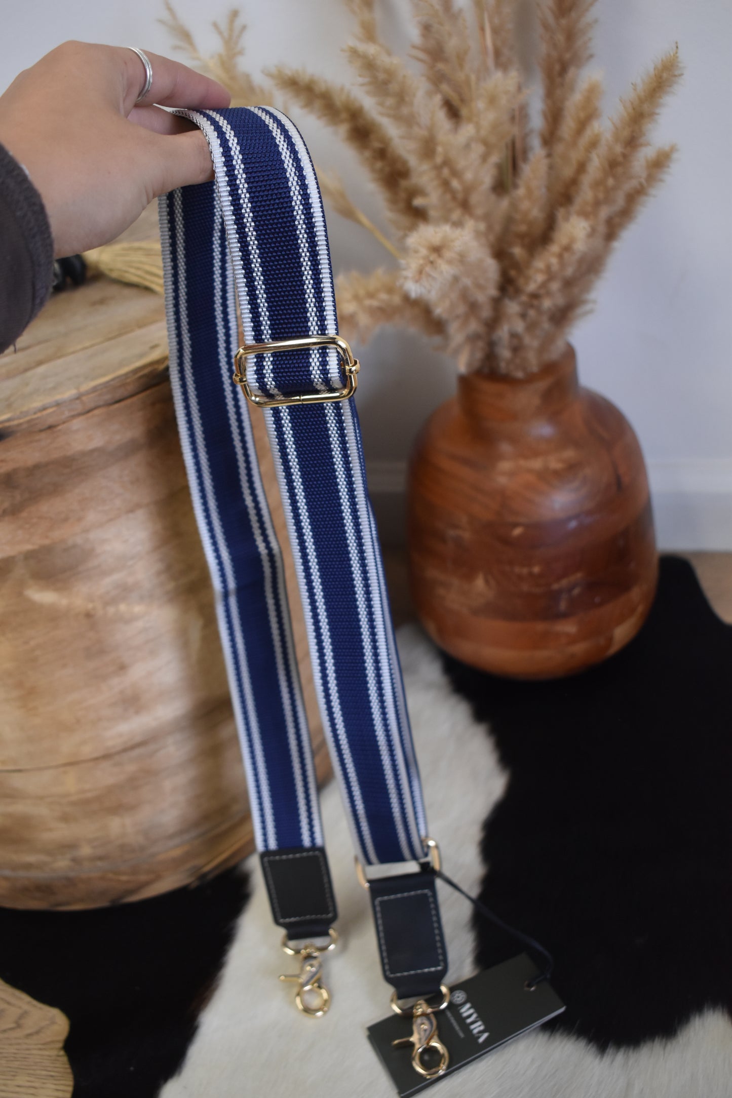 Blue & White Bag Strap