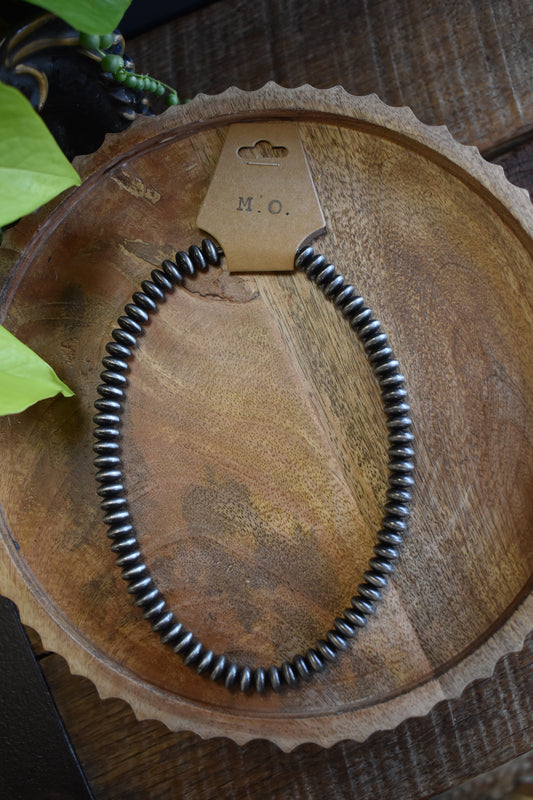 Roundel Silver 10mm Bead Necklace