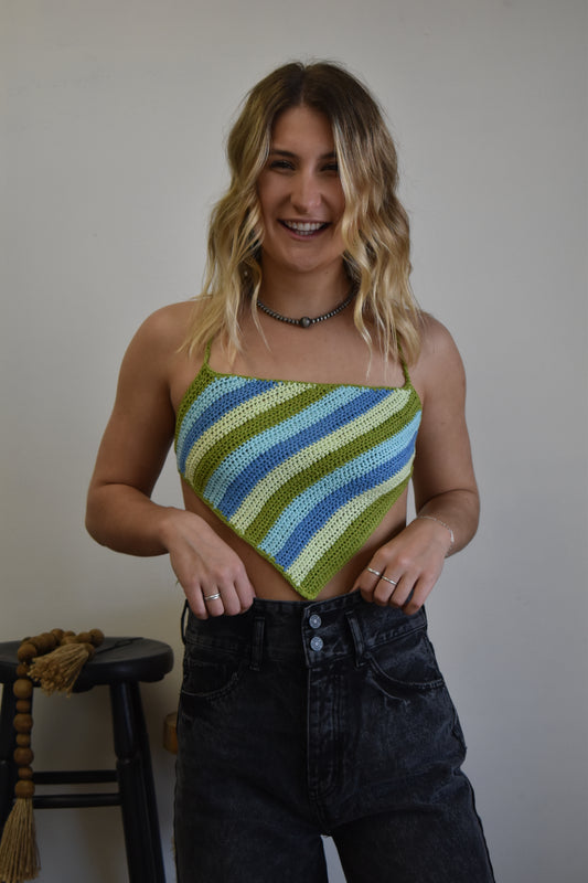 Swirl Crochet Bandana Top