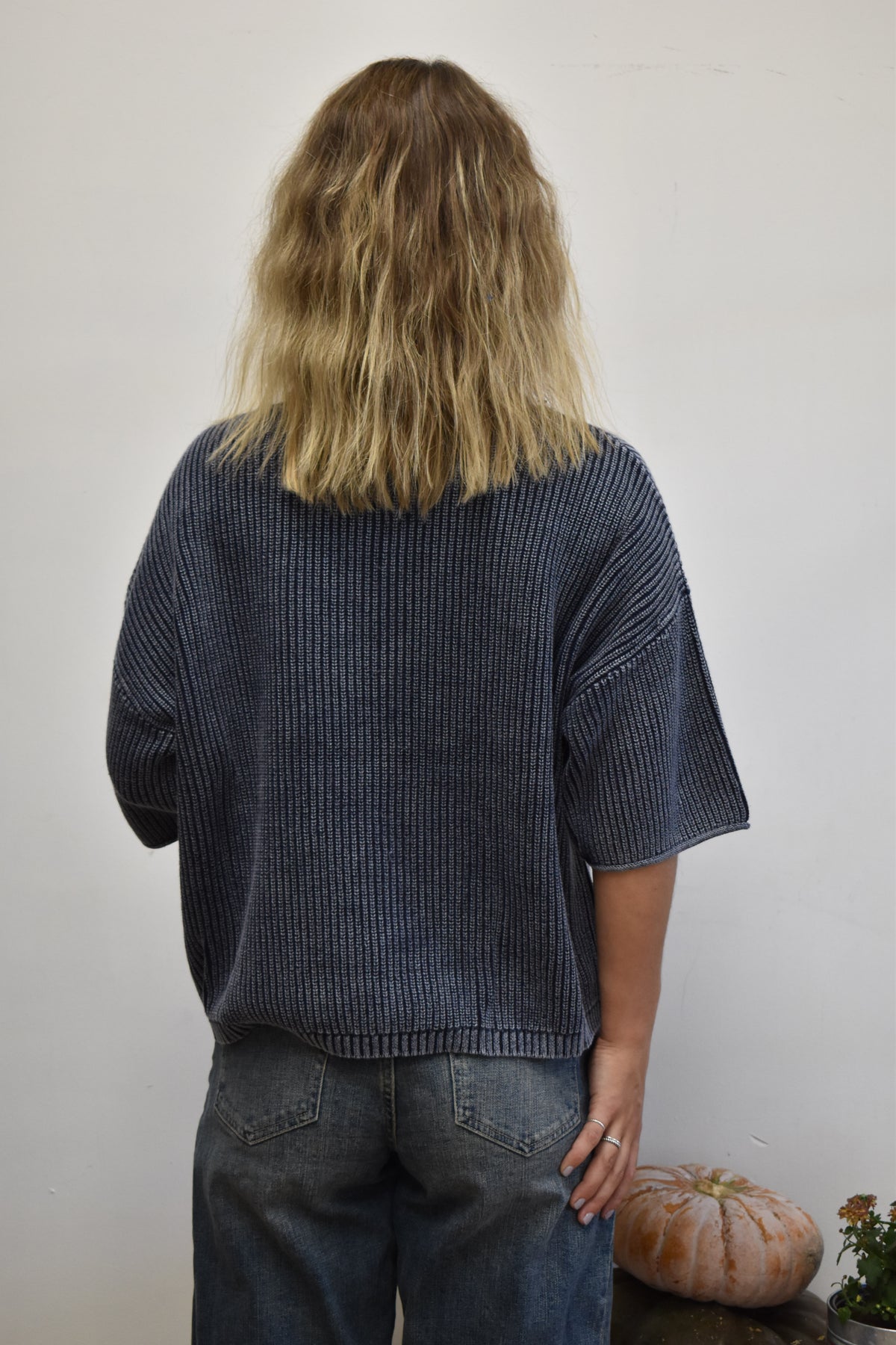 Indigo River Rolled Cardigan