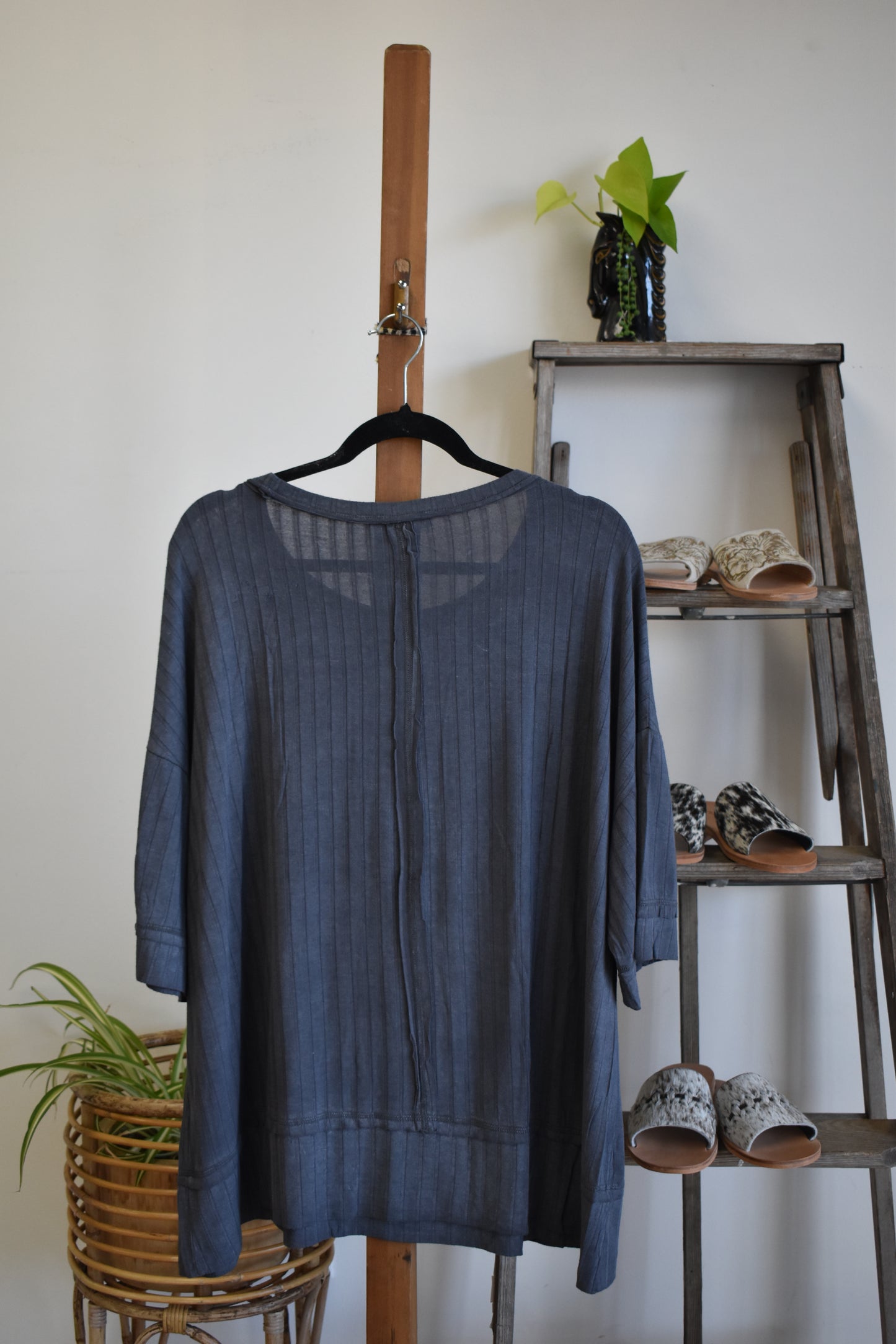 PLUS Charcoal Ribbed Short Sleeve