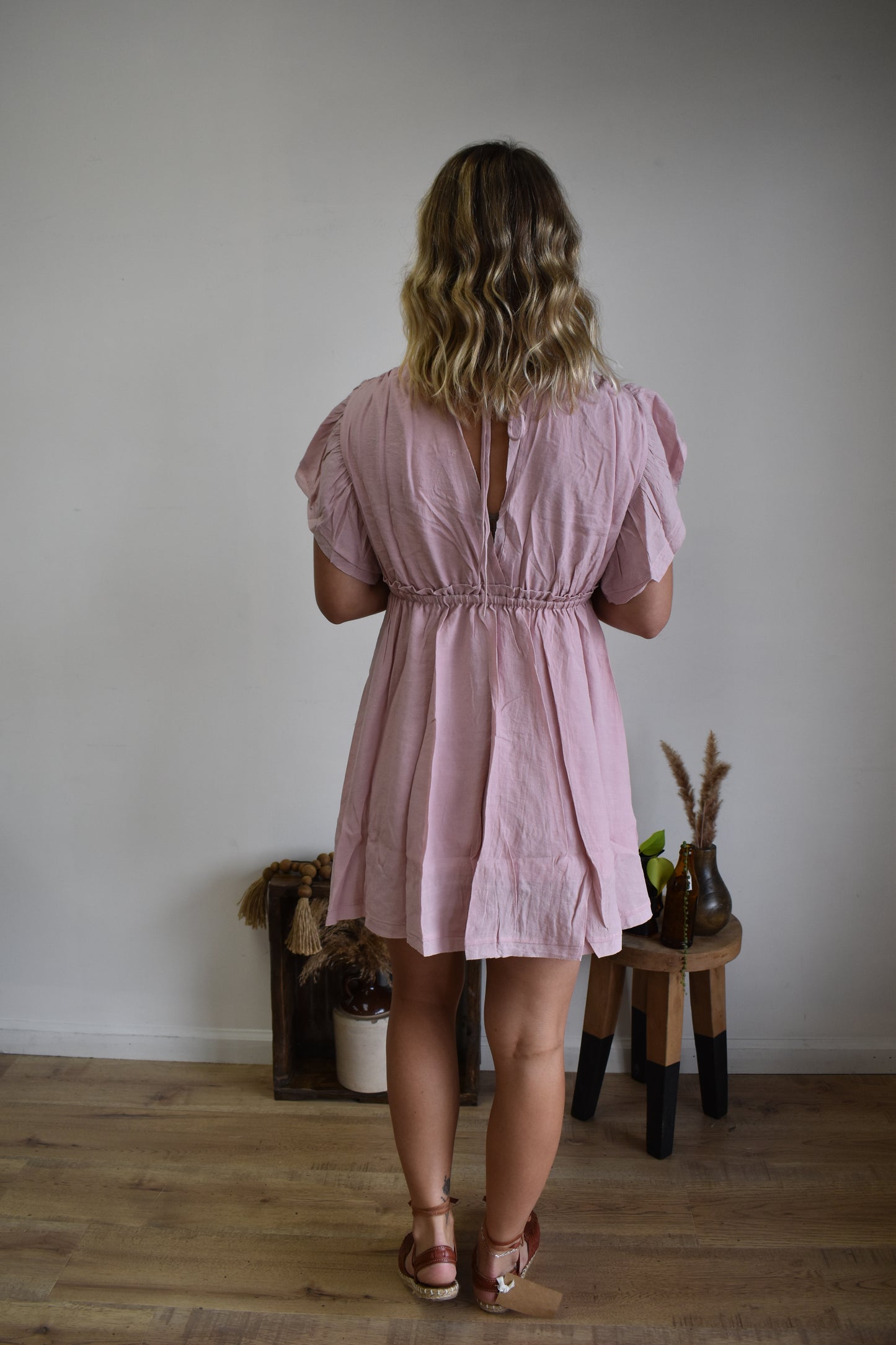 Mauve Tunic Button-Up Dress
