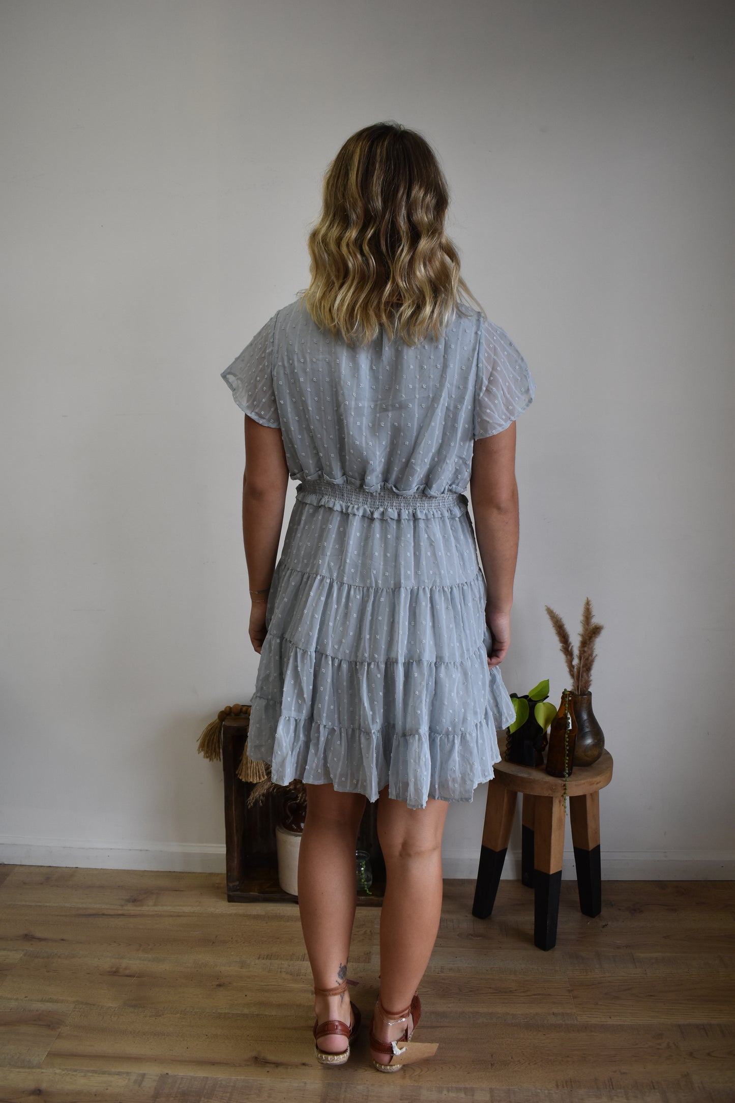 Baby Blue Textured Dress