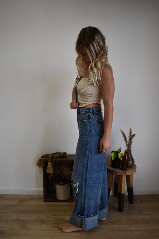Vintage Wash Distressed Trousers