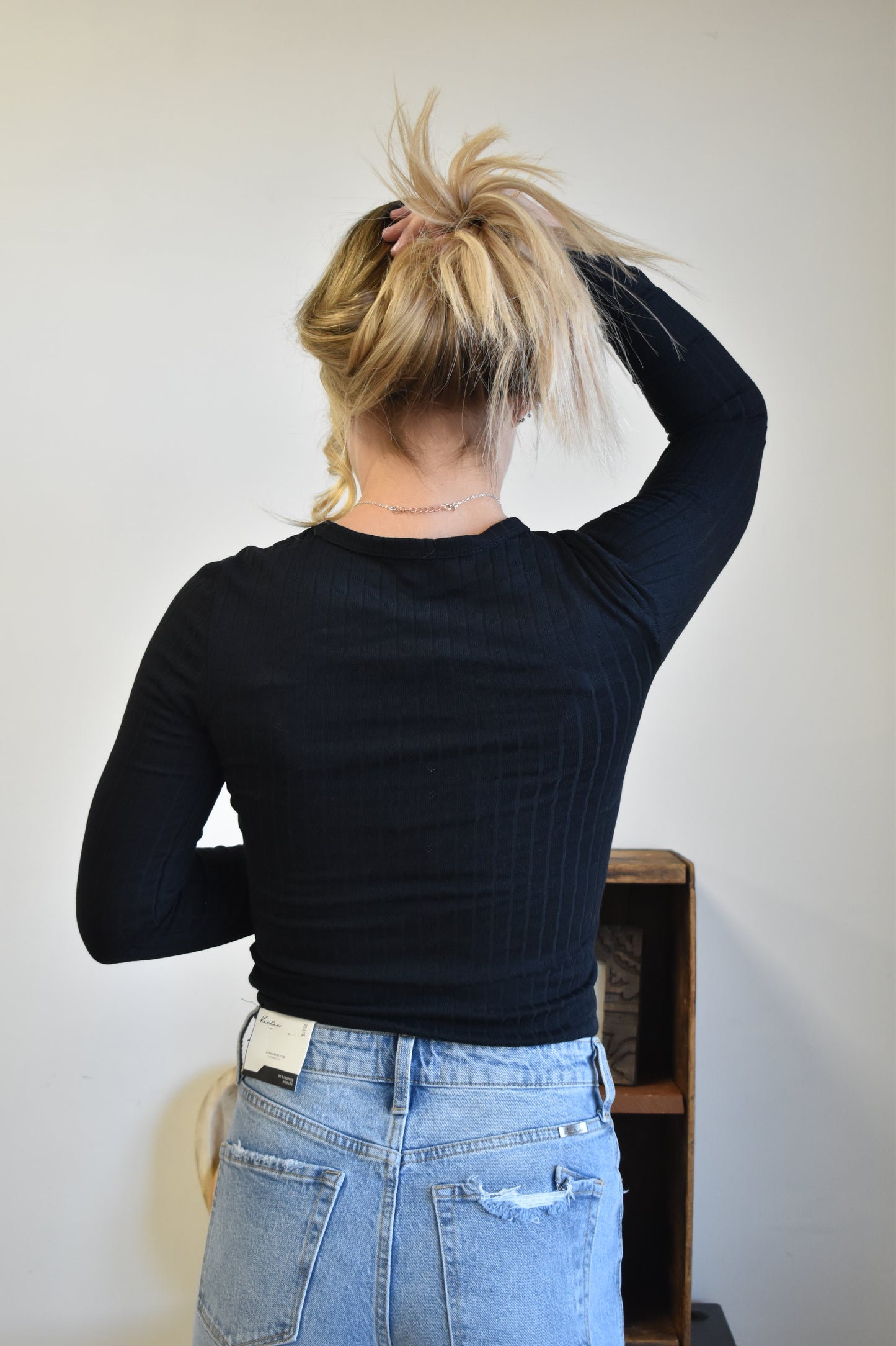 Midnight Ribbed Long Sleeve