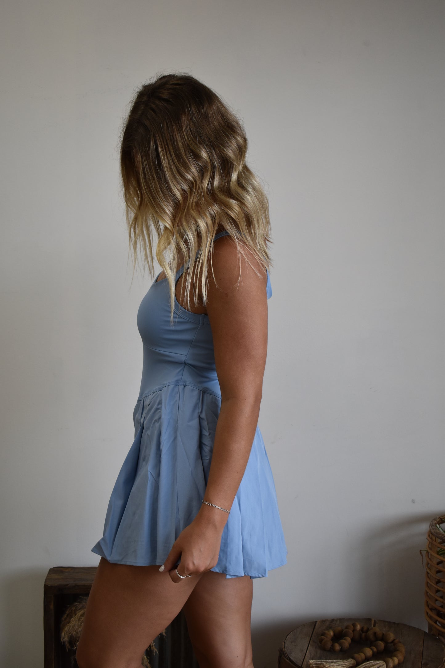 Sky Blue Athletic Romper Dress