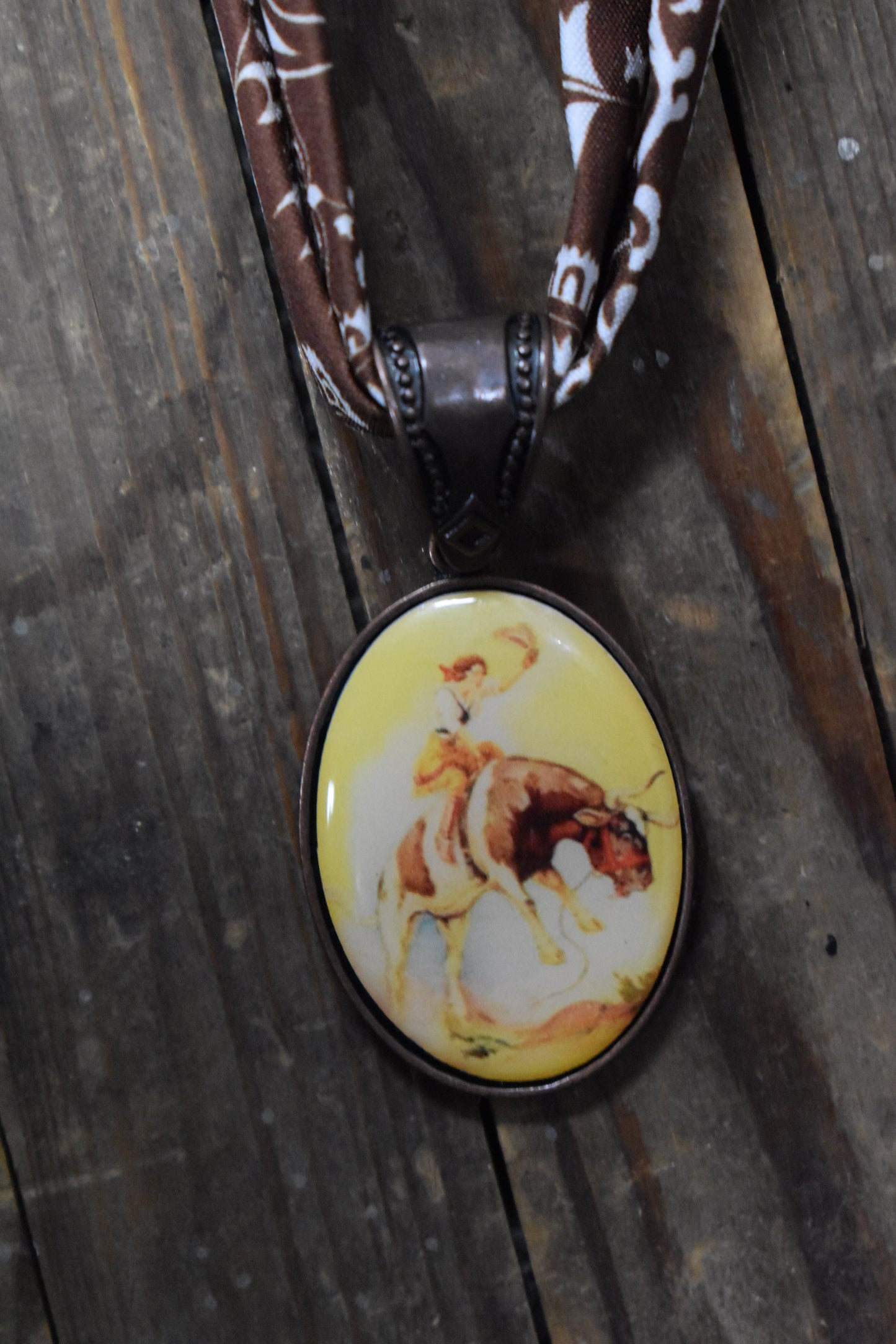 Silk Western Scarf Pendant Necklace
