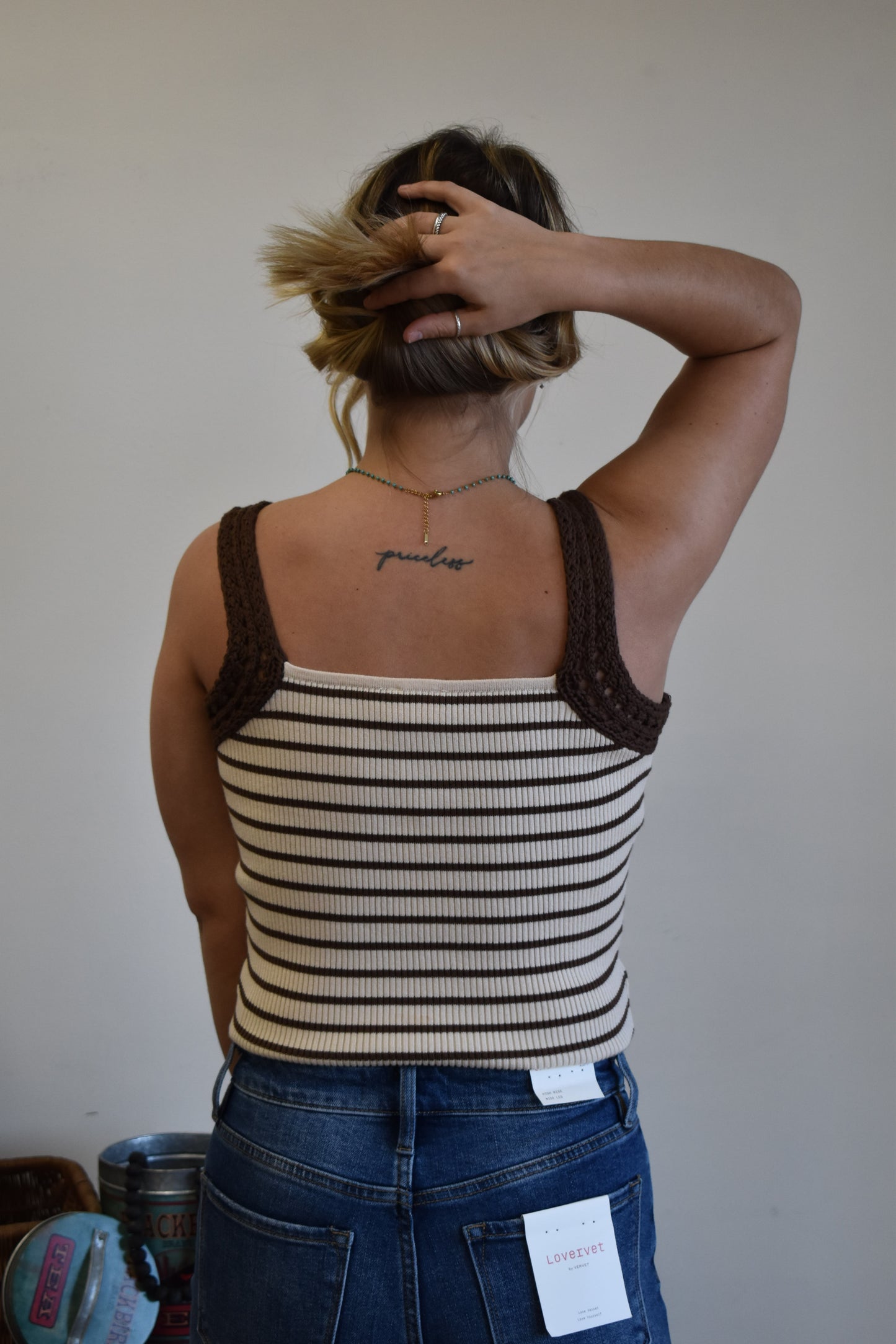 Chocolate & Cream Crochet Tank