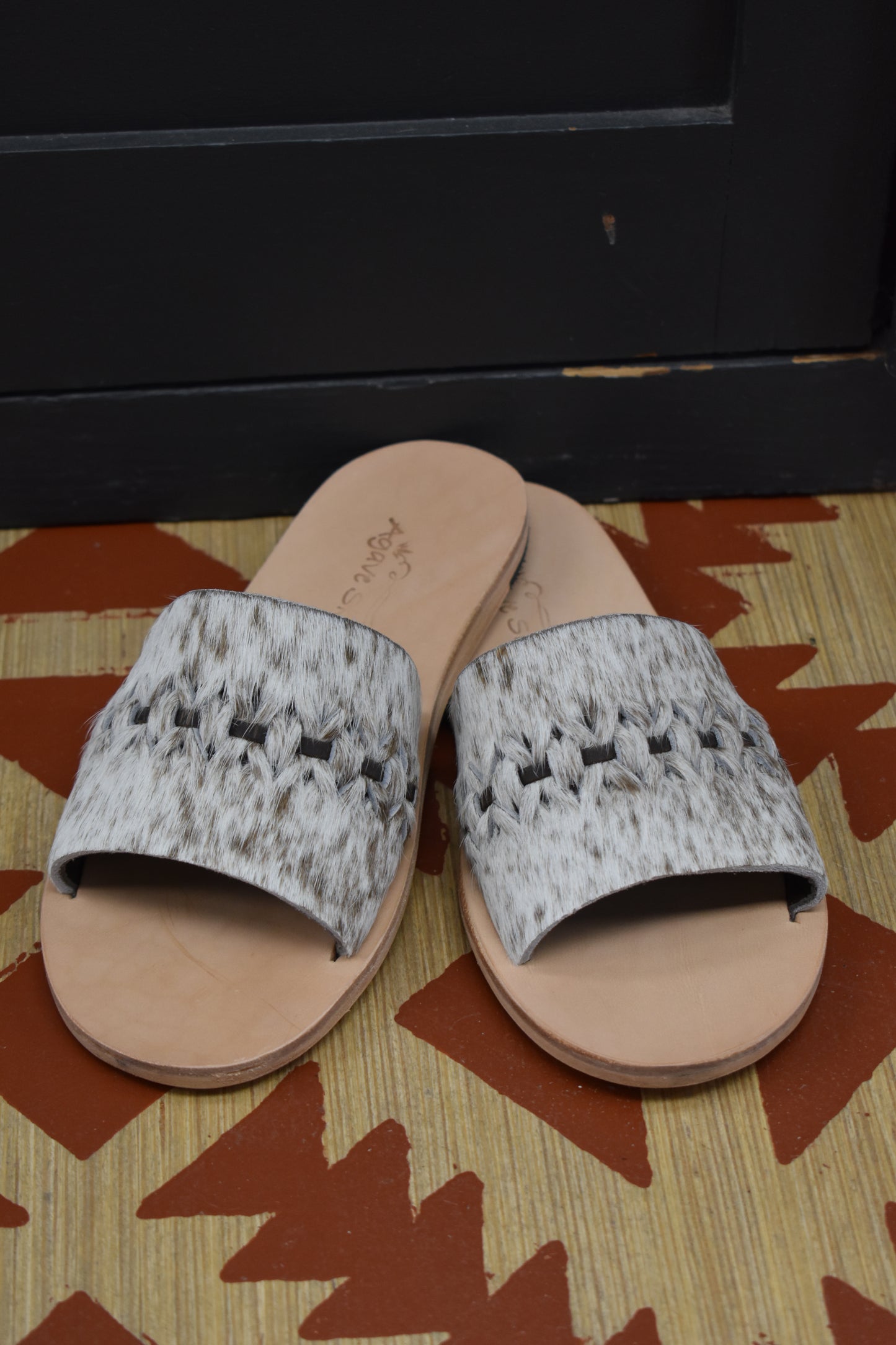 Chocolate Braided Cowhide Sandals