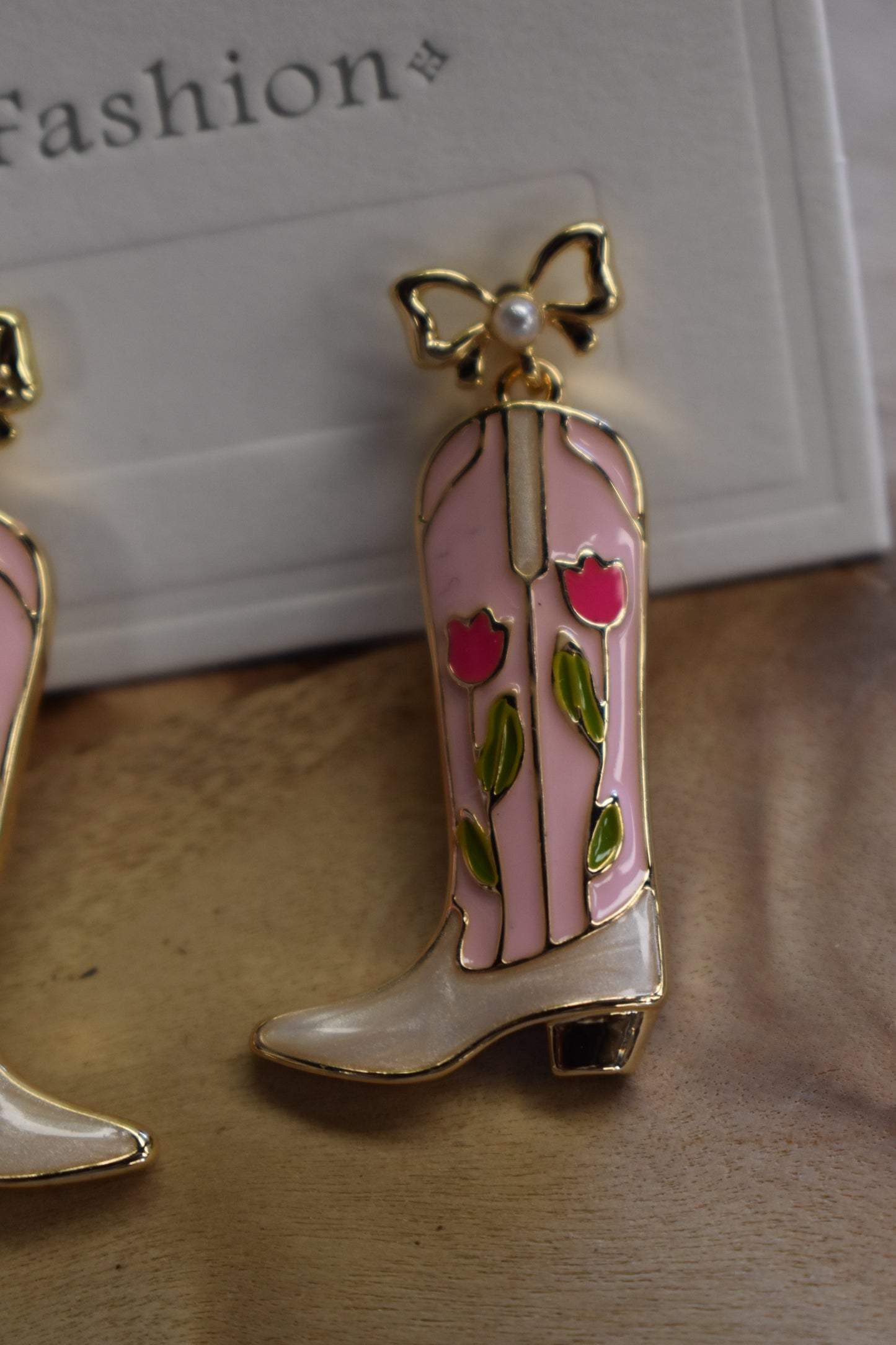 Rose Cowgirl Boot Post Earrings