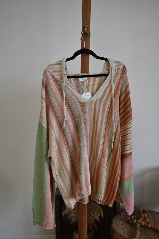 PLUS Woven Peach & Sage Throw Over
