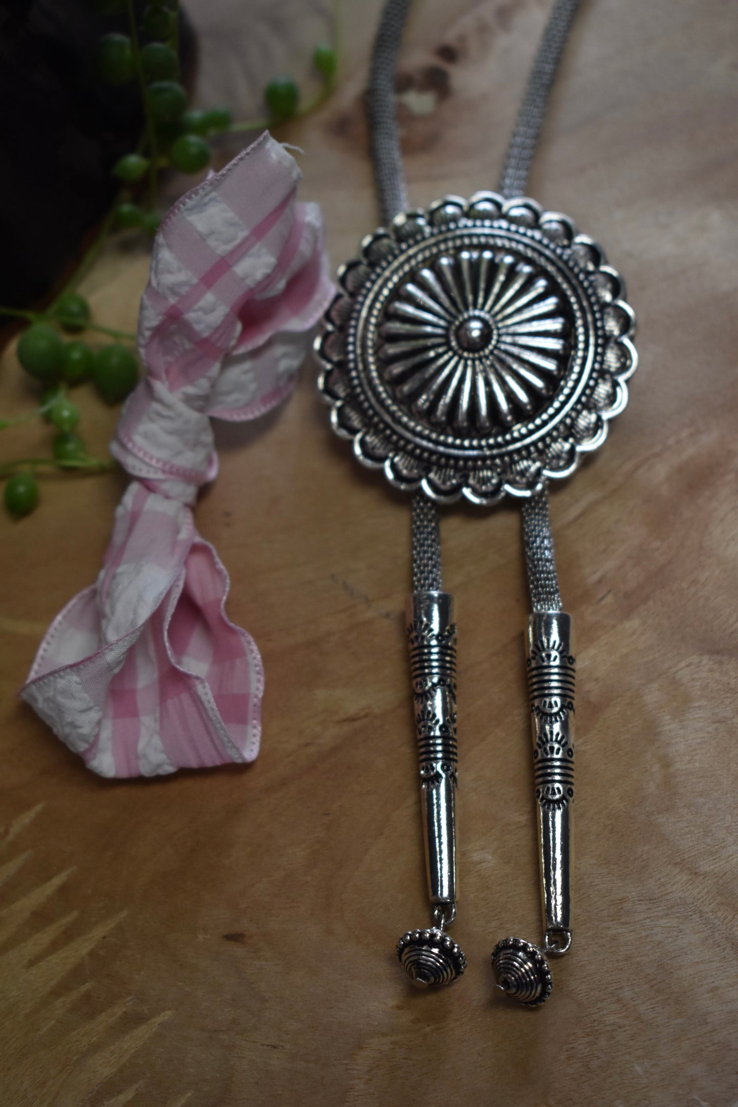 Silver Concho Bolo Tie