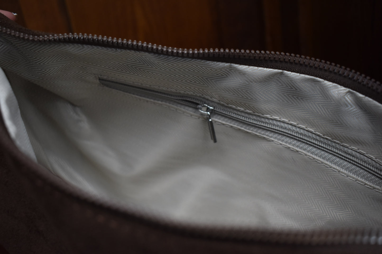 Mocha Suede Shoulder Bag