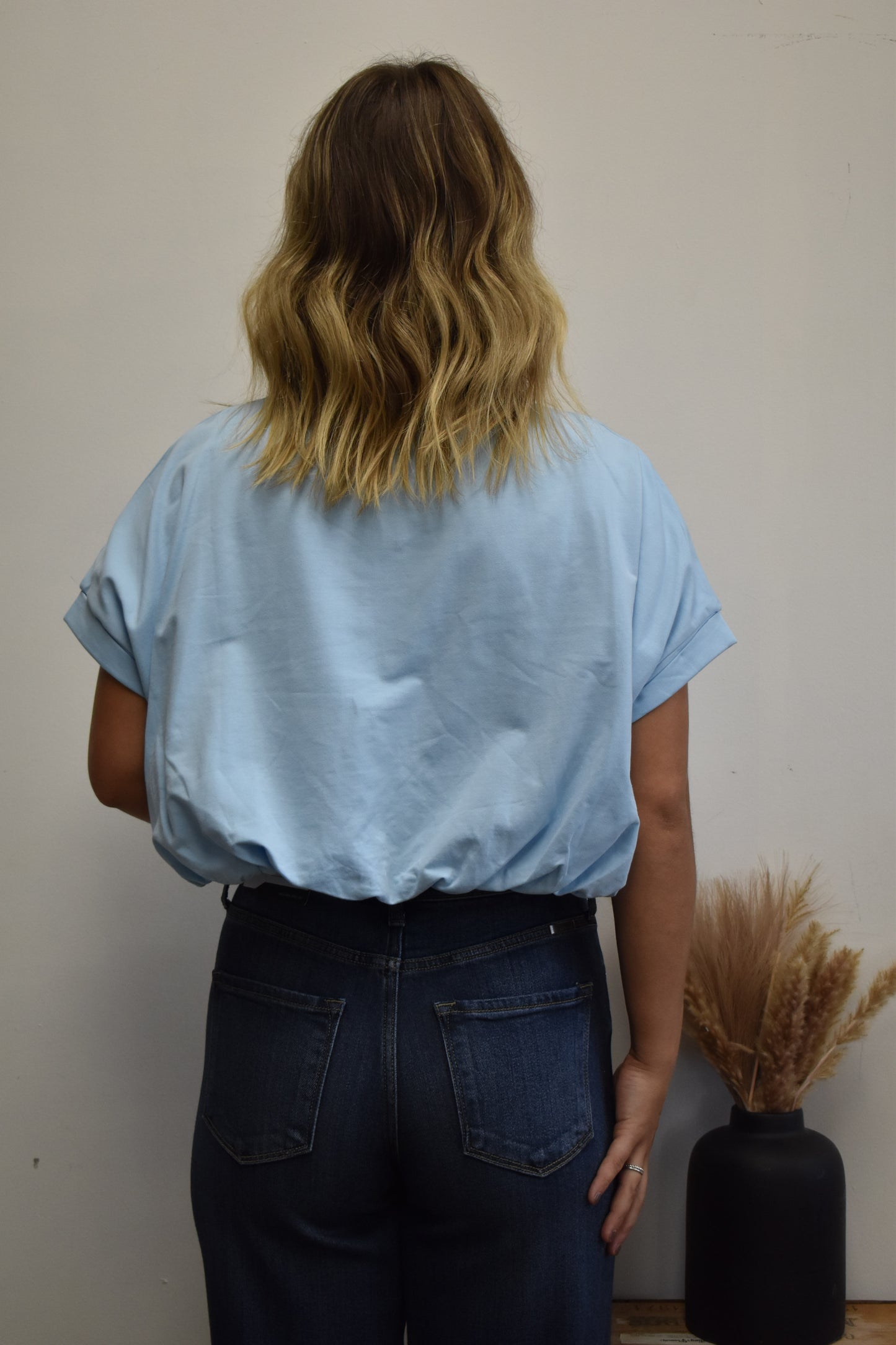 Baby Blue Pearl Blouse
