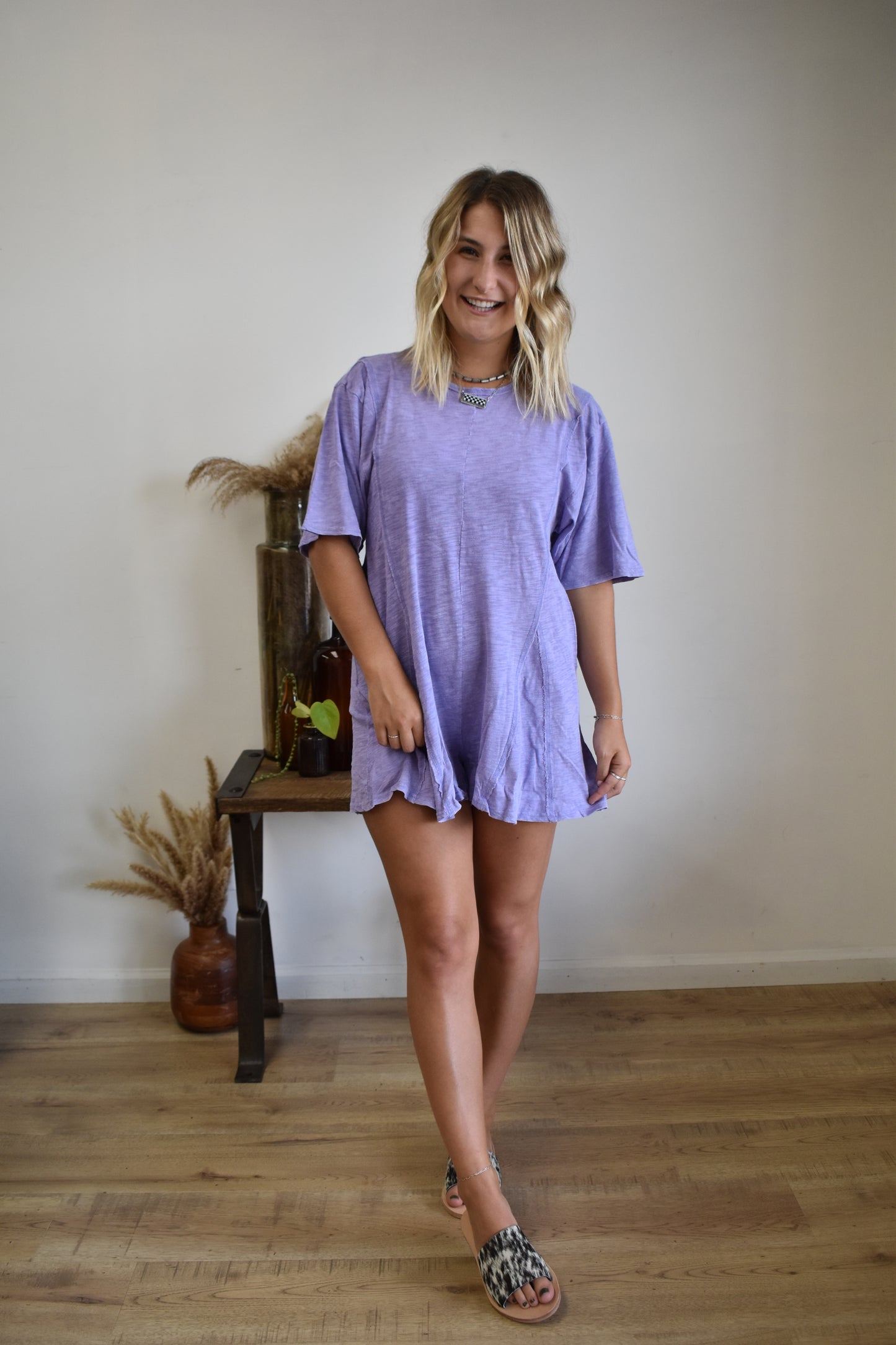 The Rowan Romper: Lavender