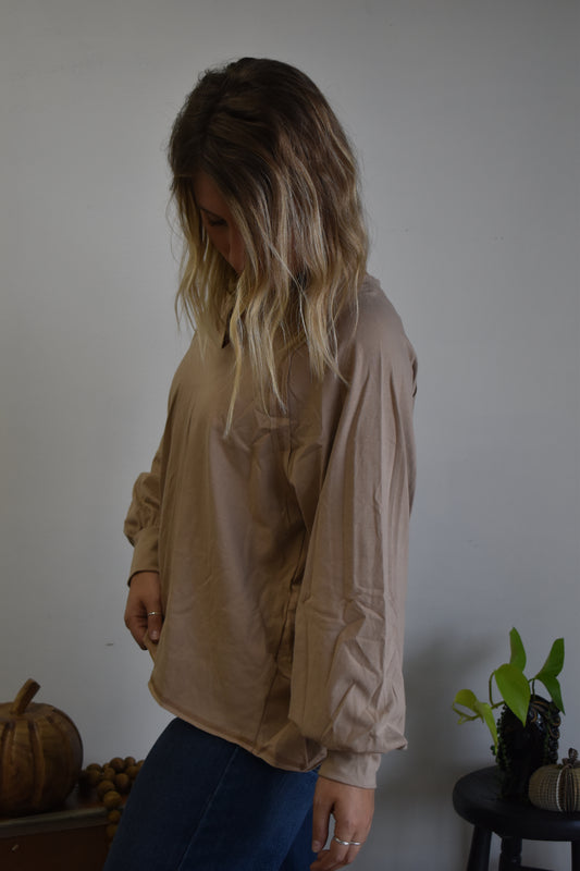 Taupe Oversized Long Sleeve