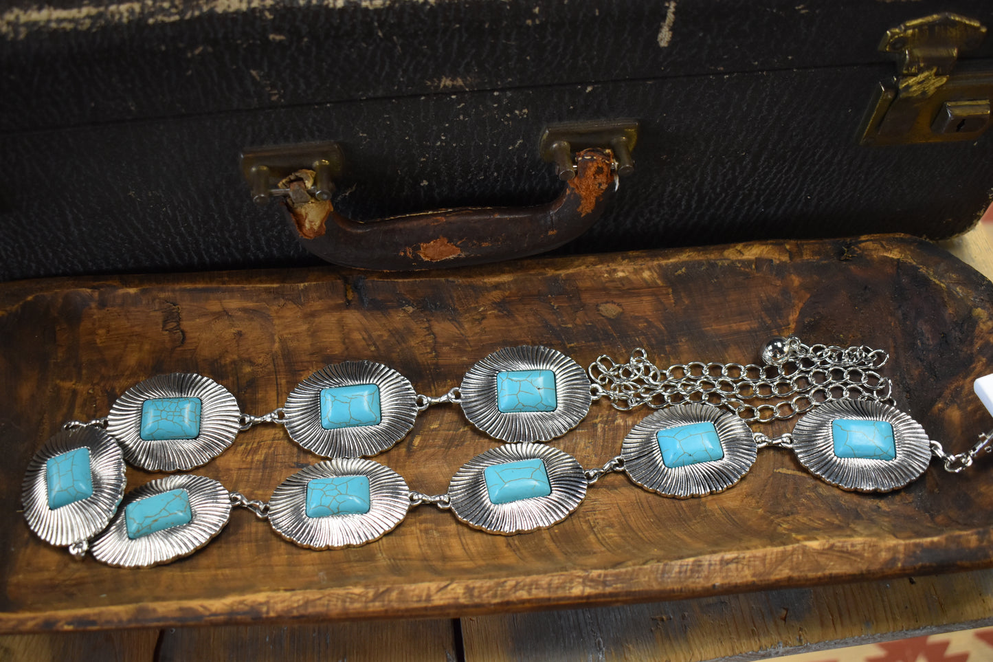 Turquoise Circle Chain Belt