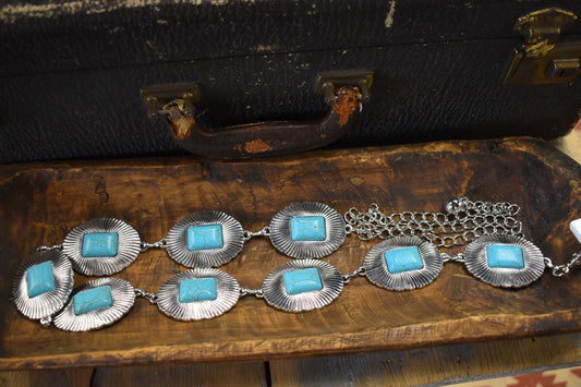 Turquoise Circle Chain Belt