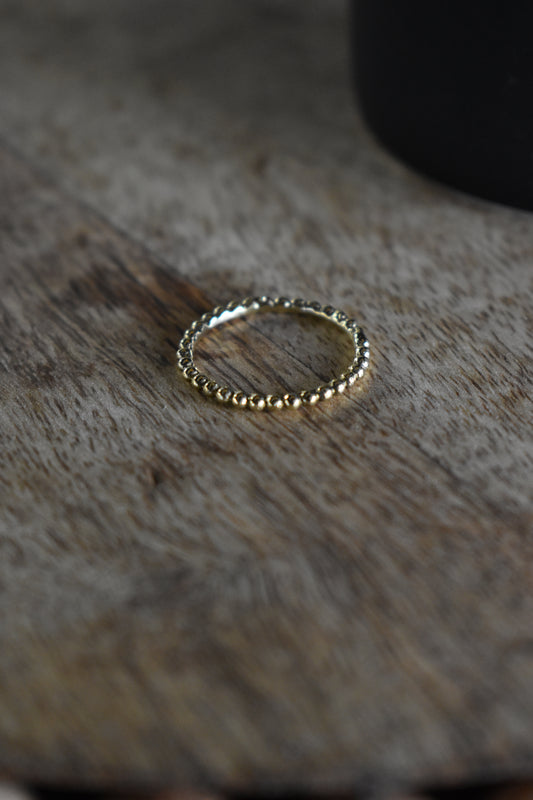 Gold Plated Beaded Stackable Ring