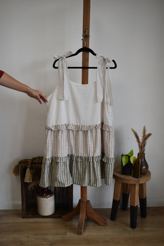 PLUS Mocha Striped Dress