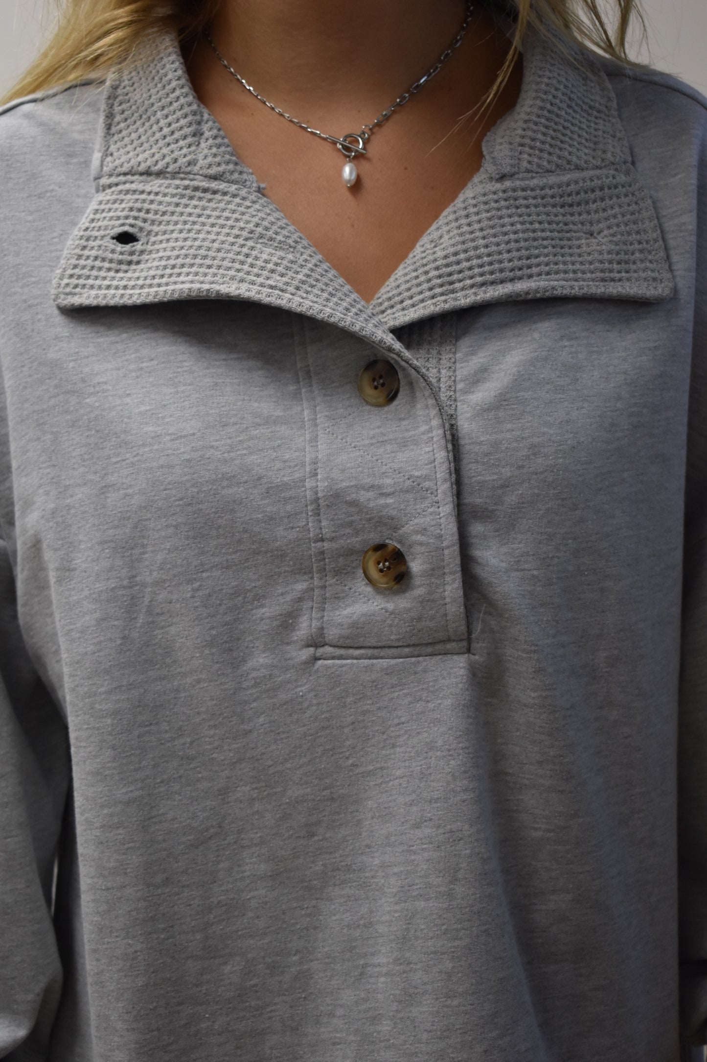 Mineral Washed Pullover: Gray