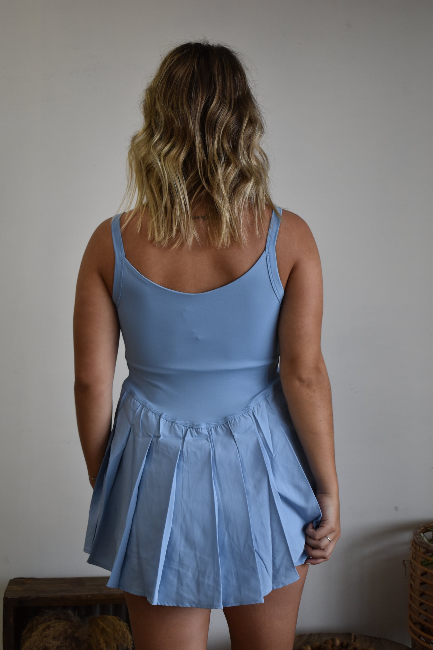 Sky Blue Athletic Romper Dress