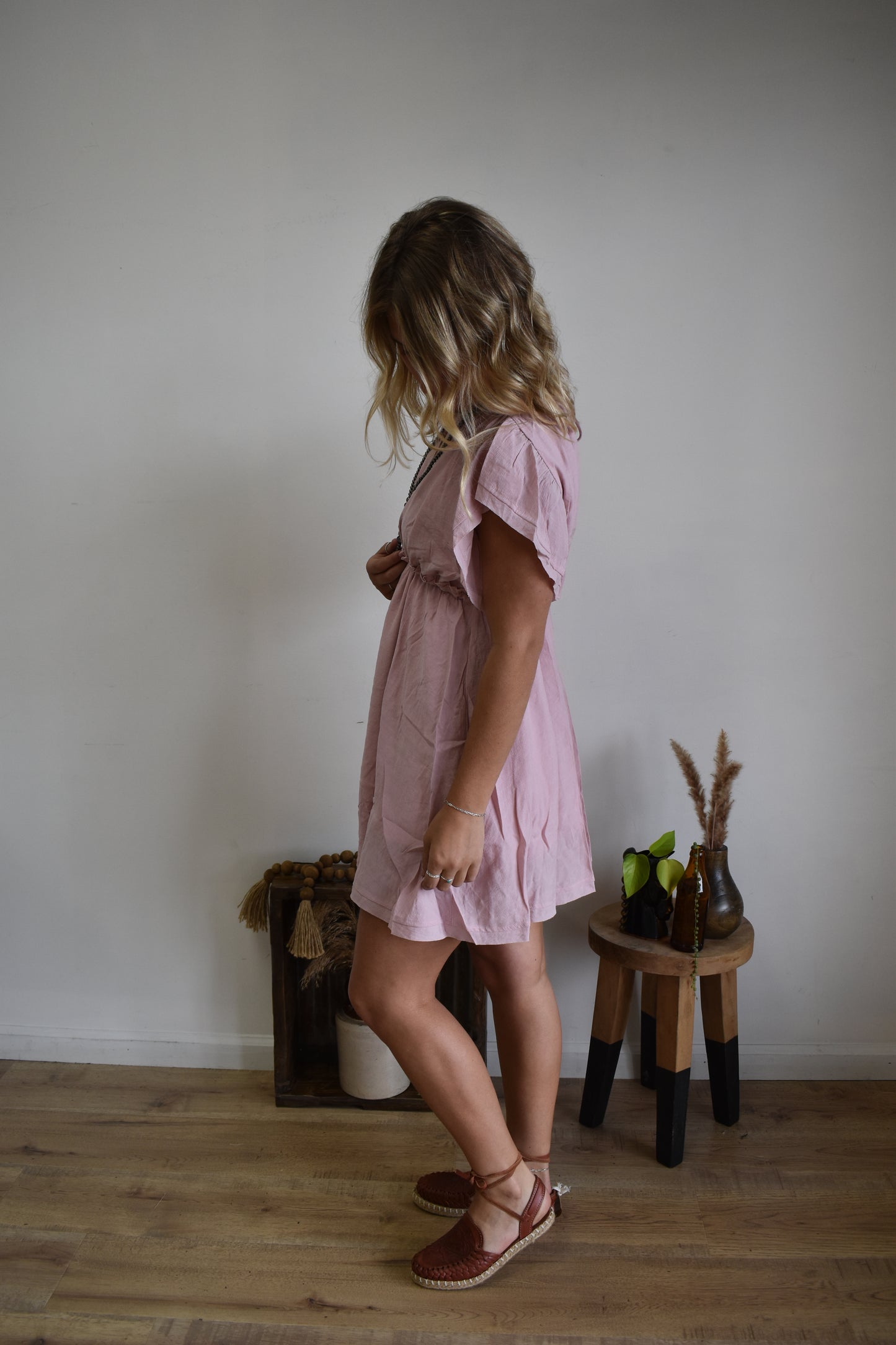 Mauve Tunic Button-Up Dress