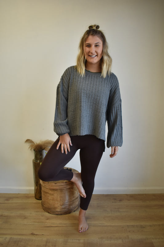 Charcoal & Olive Knit Sweater