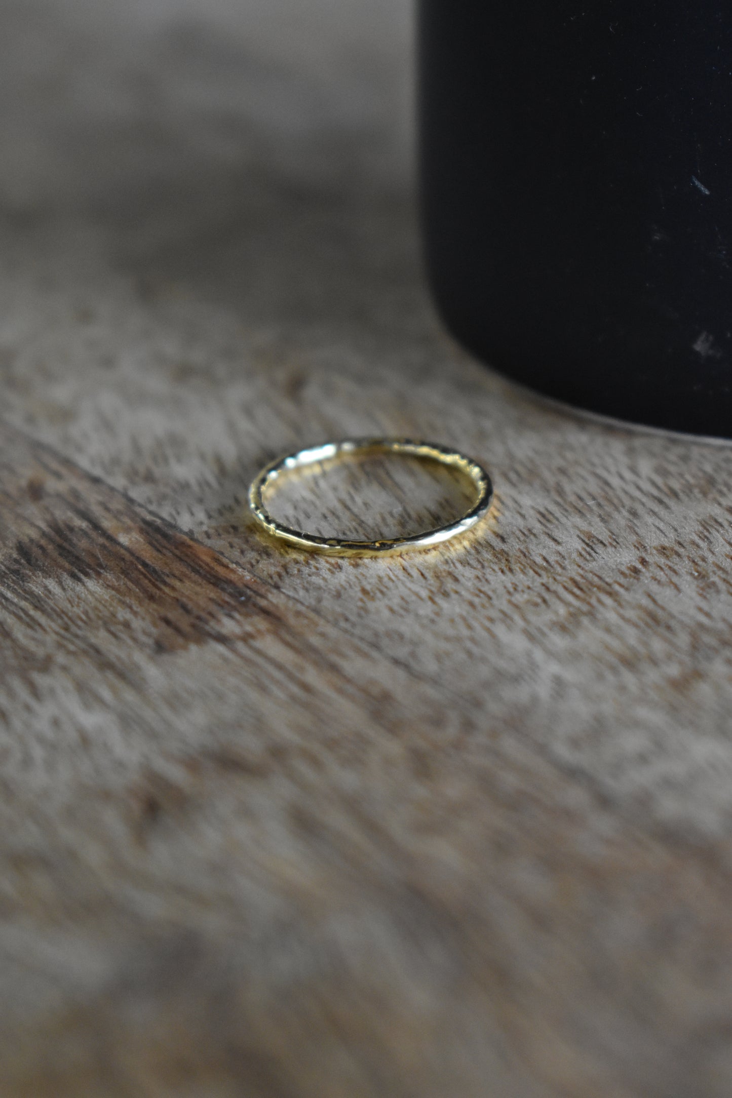 Gold Plated Textured Stackable Ring