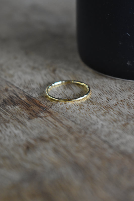 Gold Plated Textured Stackable Ring