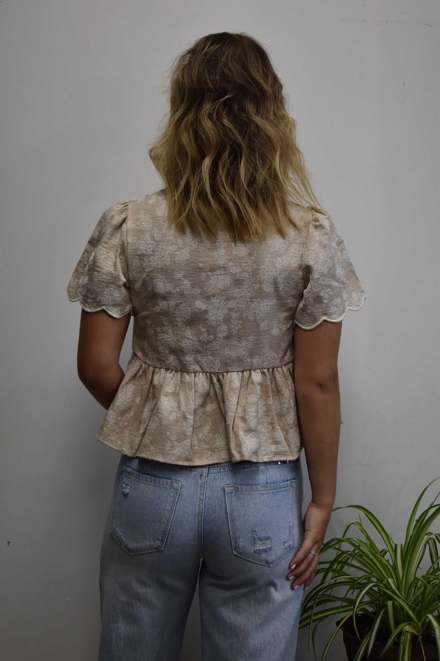 Peplum Front Tie Top