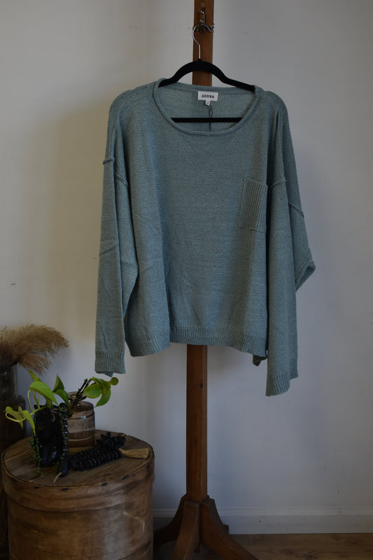 PLUS Teal Knit Pullover Sweater